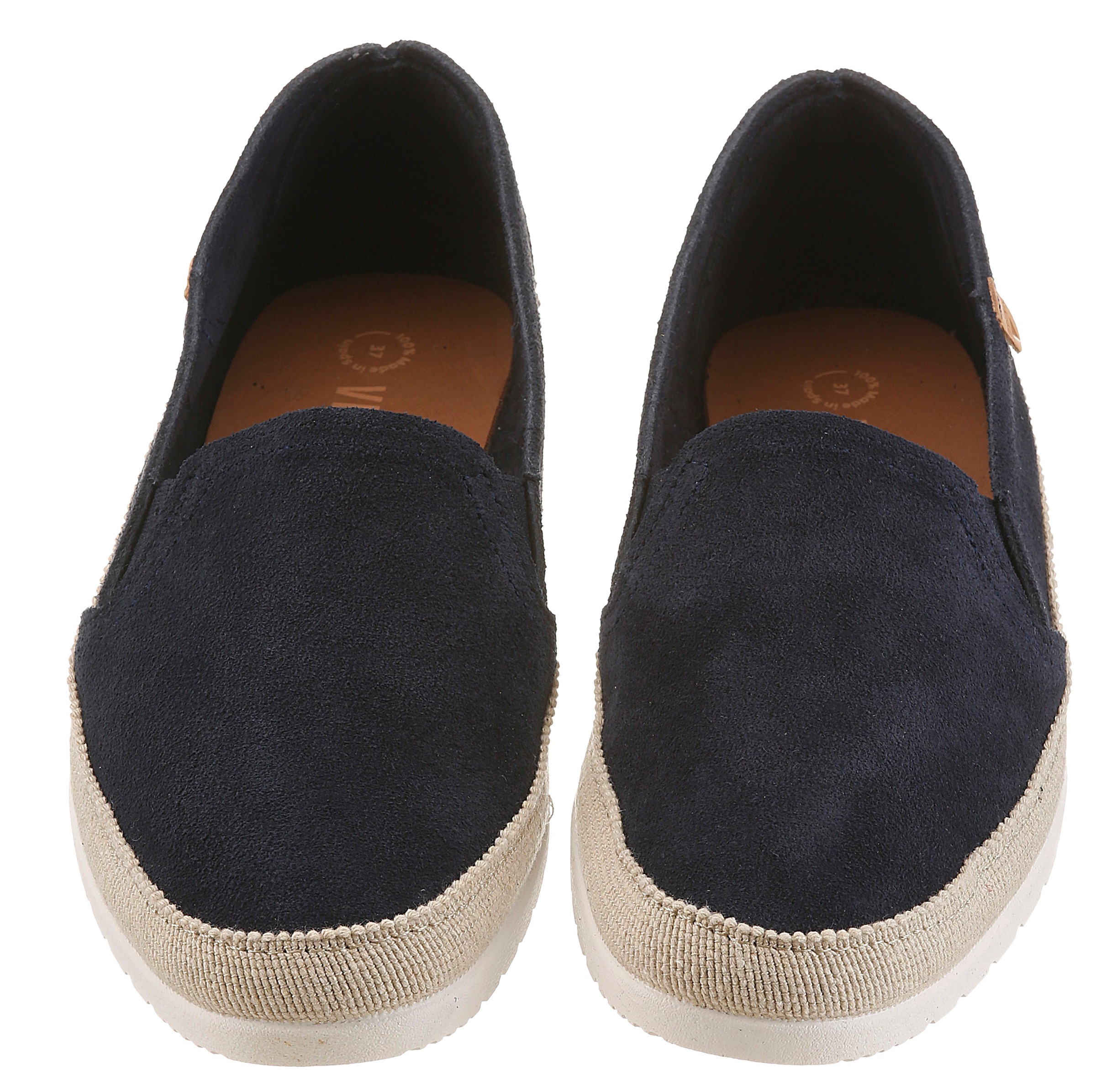 Slipper VERBENAS "NURIA", Herren, Gr. 39, dunkelblau, Veloursleder, unifarben, Schuhe Slipper, Espadrille, Schlupfschuh, Halbschuh mit Stretcheinsätze 3
