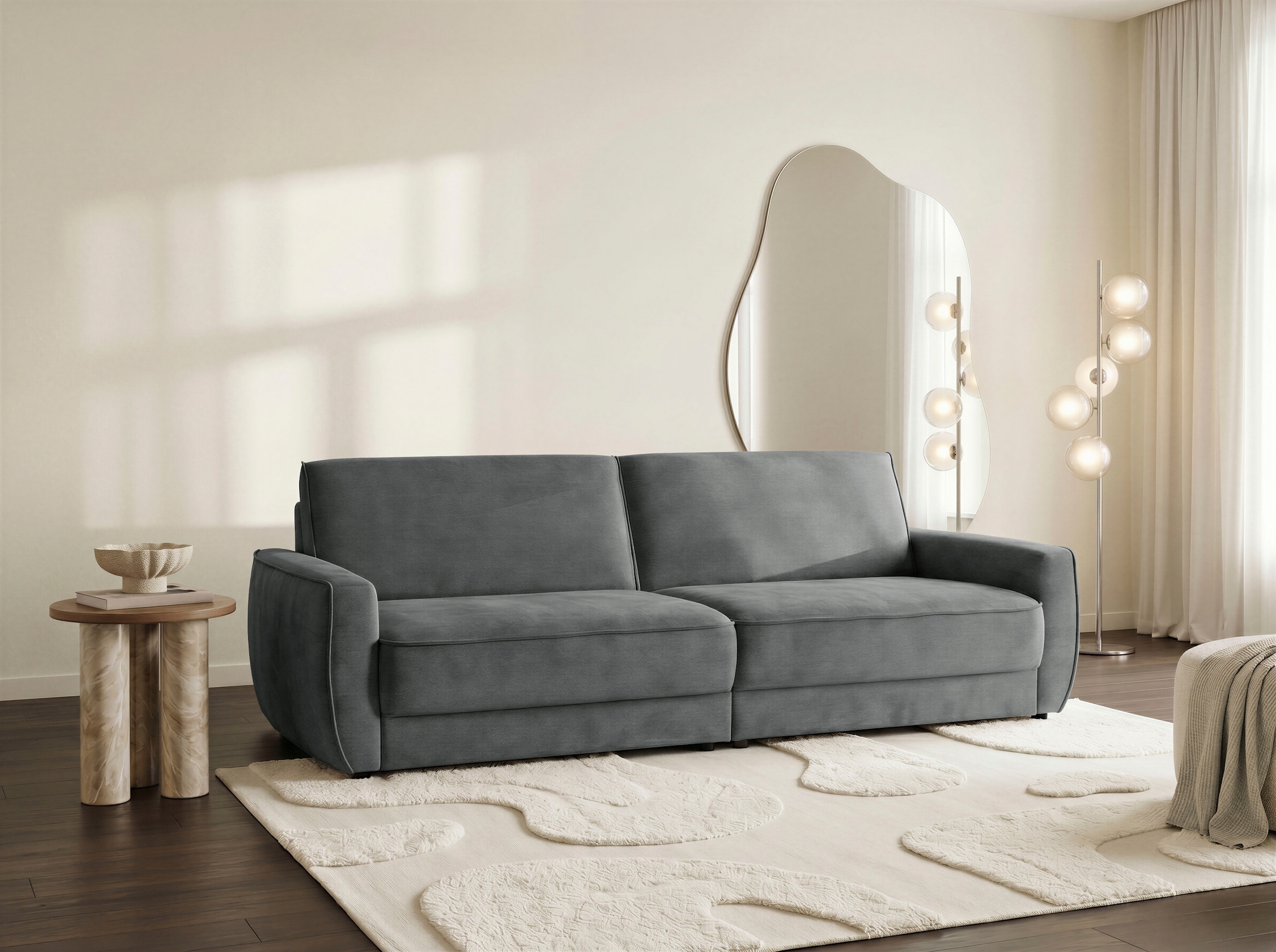 Die PlanBar Big-Sofa »ZE-EM24139, B: 258 cm« SoftSitz-Kaltschaumpolsterung, wahlweise mit Sitztiefenverstellung