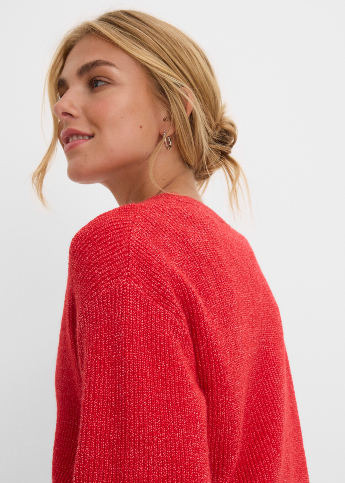 bonprix Strickjacke mit Knopfleiste, Oversize-Passform, Halbarm, im Casual-Stil