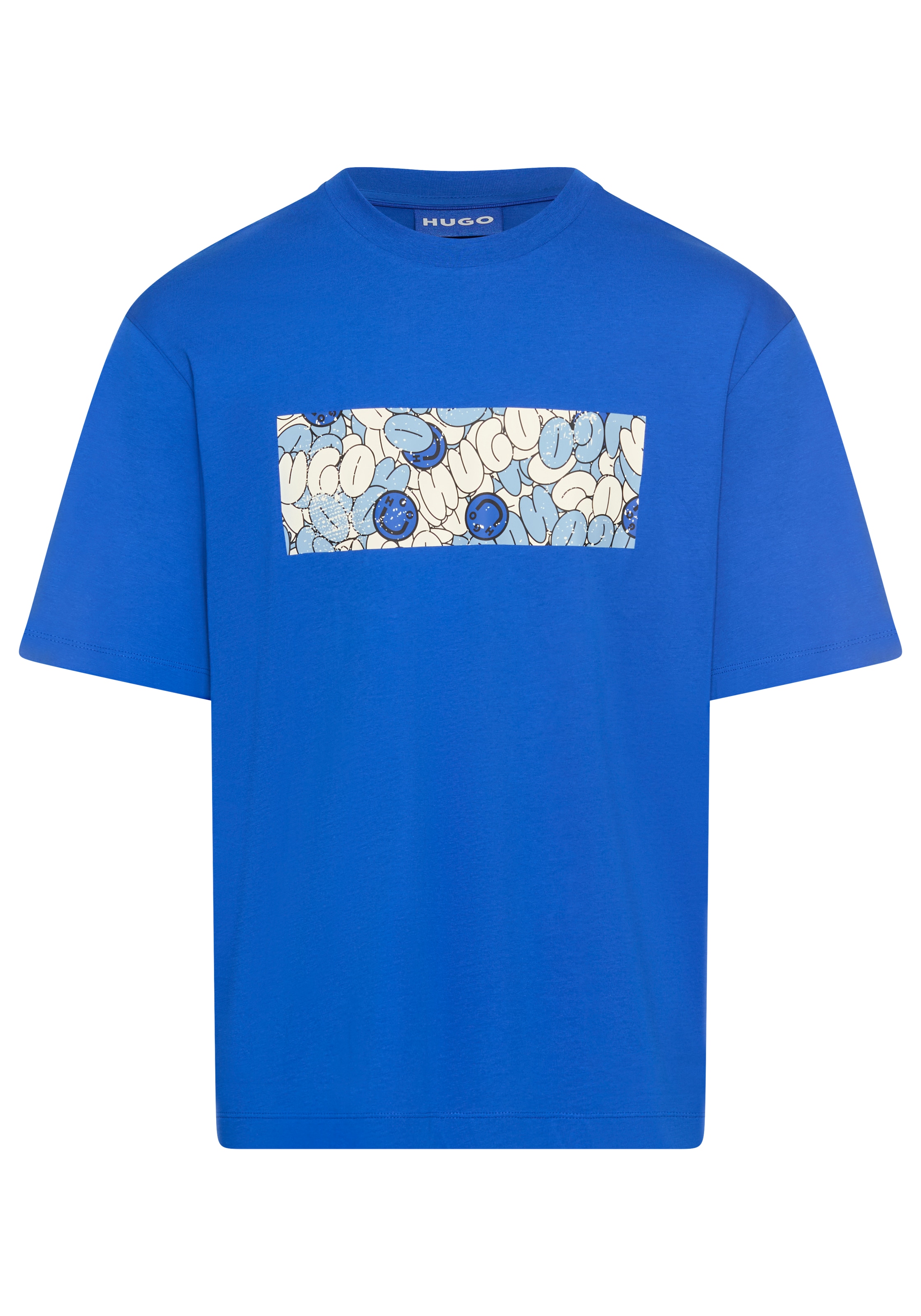 HUGO Blue T-Shirt "Nurix", mit coolem Druck günstig online kaufen