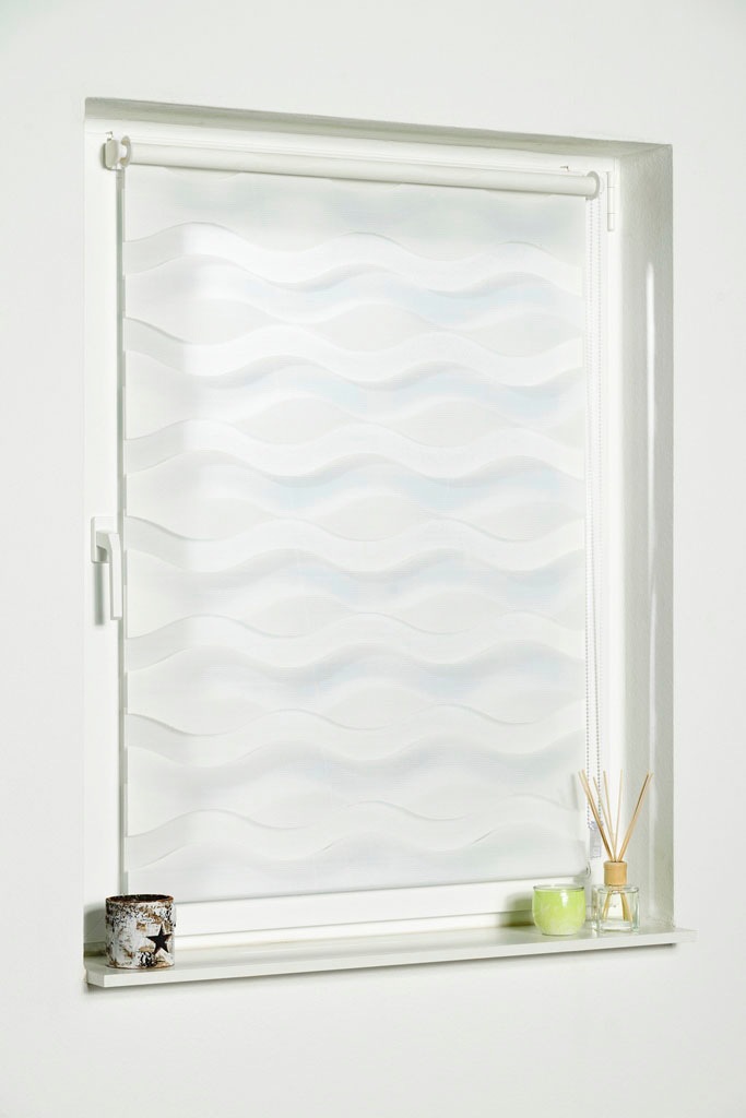 K-HOME Doppelrollo "Welle" Lichtschutz ohne Bohren im Festmaß günstig online kaufen