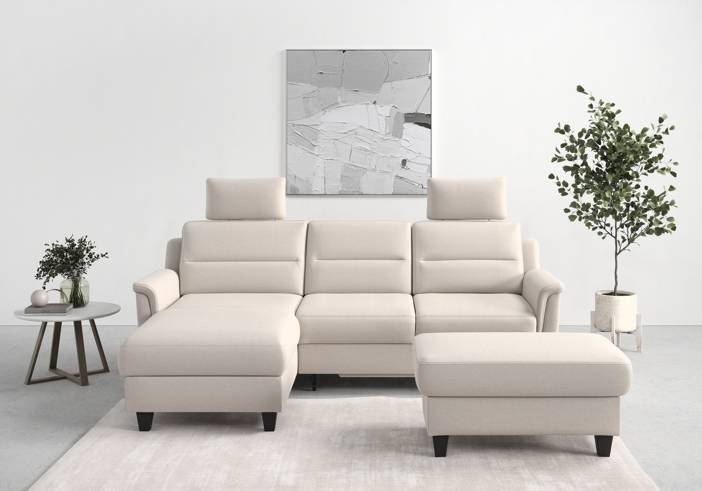 sit&more Ecksofa "Farö L-Form" inklusive Federkern, wahlweise mit Schlaffunktion und Bettkasten