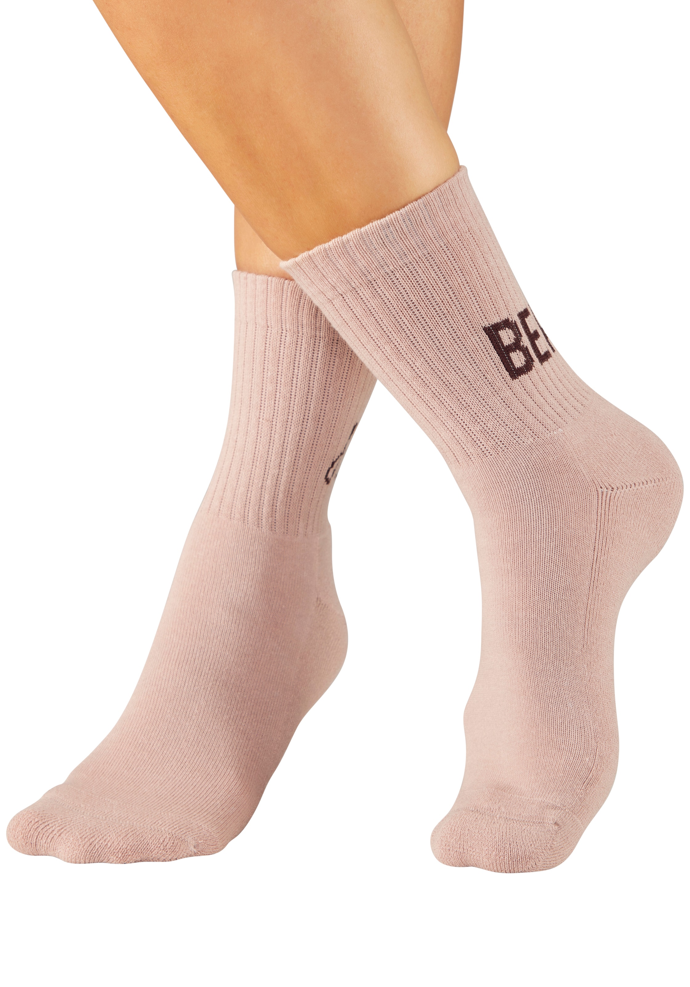H.I.S Tennissocken »Damen Sportsocken daily socks« Packung, 7 Paar tlg. mit Fußfrottee und ansprechenden Schriftzügen