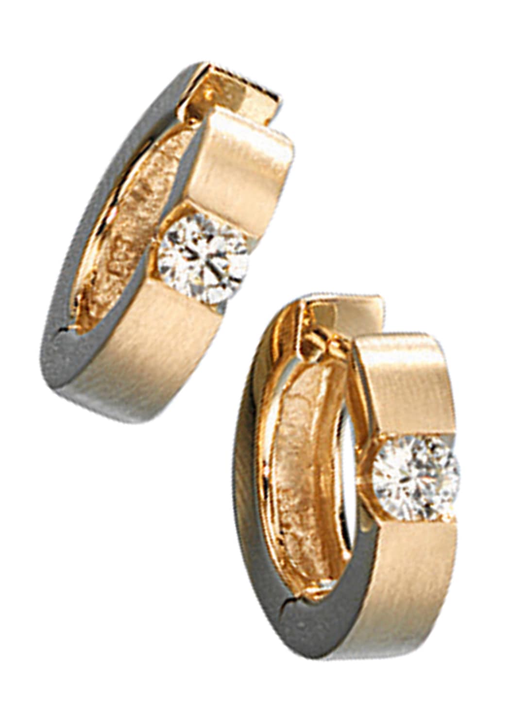 JOBO Paar Creolen »Ohrringe mit Diamanten«, 585 Gold online kaufen | BAUR