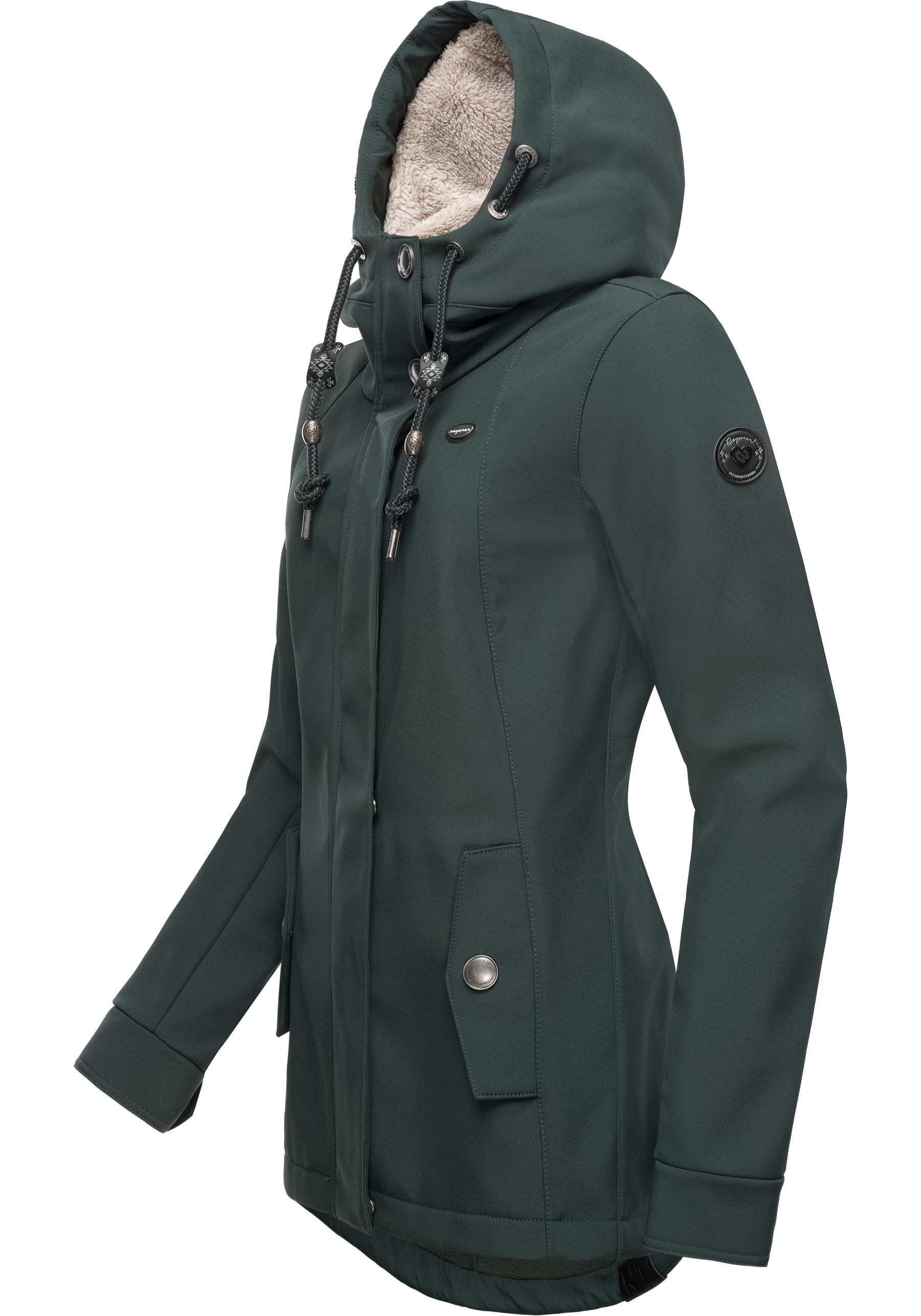 Ragwear Softshelljacke »Monadde Softshell«, mit Kapuze, Praktische wasserabweisende Softshell Damenjacke