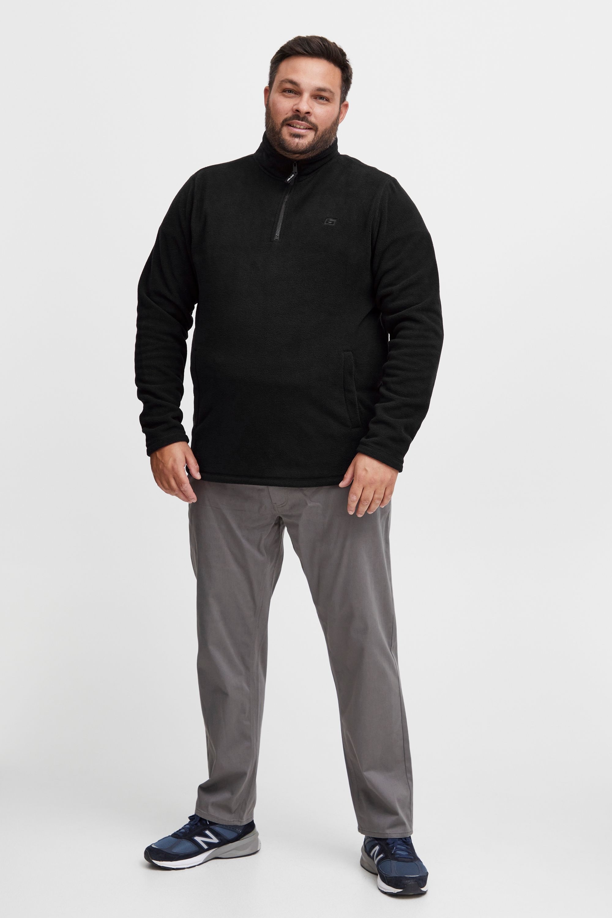 Cardigan BLEND "BHFlint Big & Tall", Herren, Gr. 4XL, schwarz, Fleece, 100% Polyester, unifarben, regular fit, gerader Abschluss, Strickjacken, Gemütliche Fleecejacke in großen Größen 5
