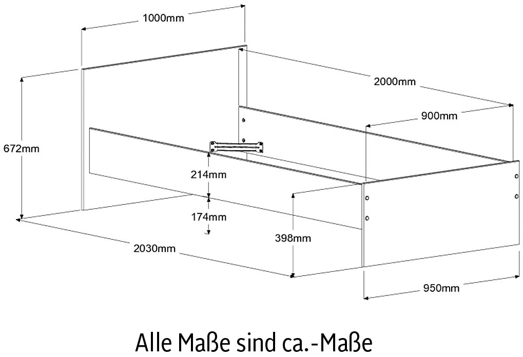 Parisot Jugendzimmer-Set »Pirouette«, (Set, 4 tlg.)