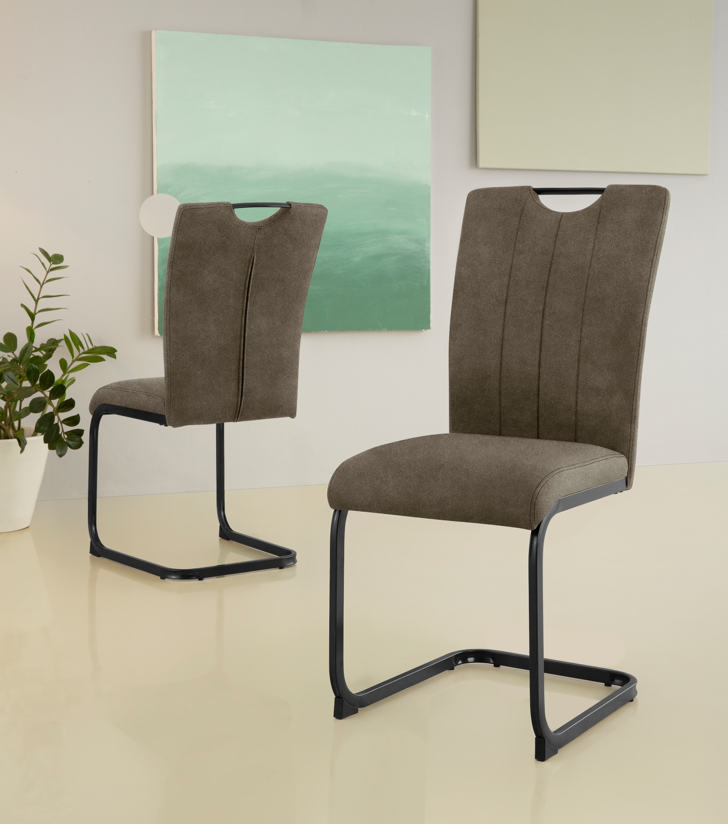 Home affaire Freischwinger "Napoli" (Set) 2 Stk.Vintage-Mikrofaser Bezug, B günstig online kaufen