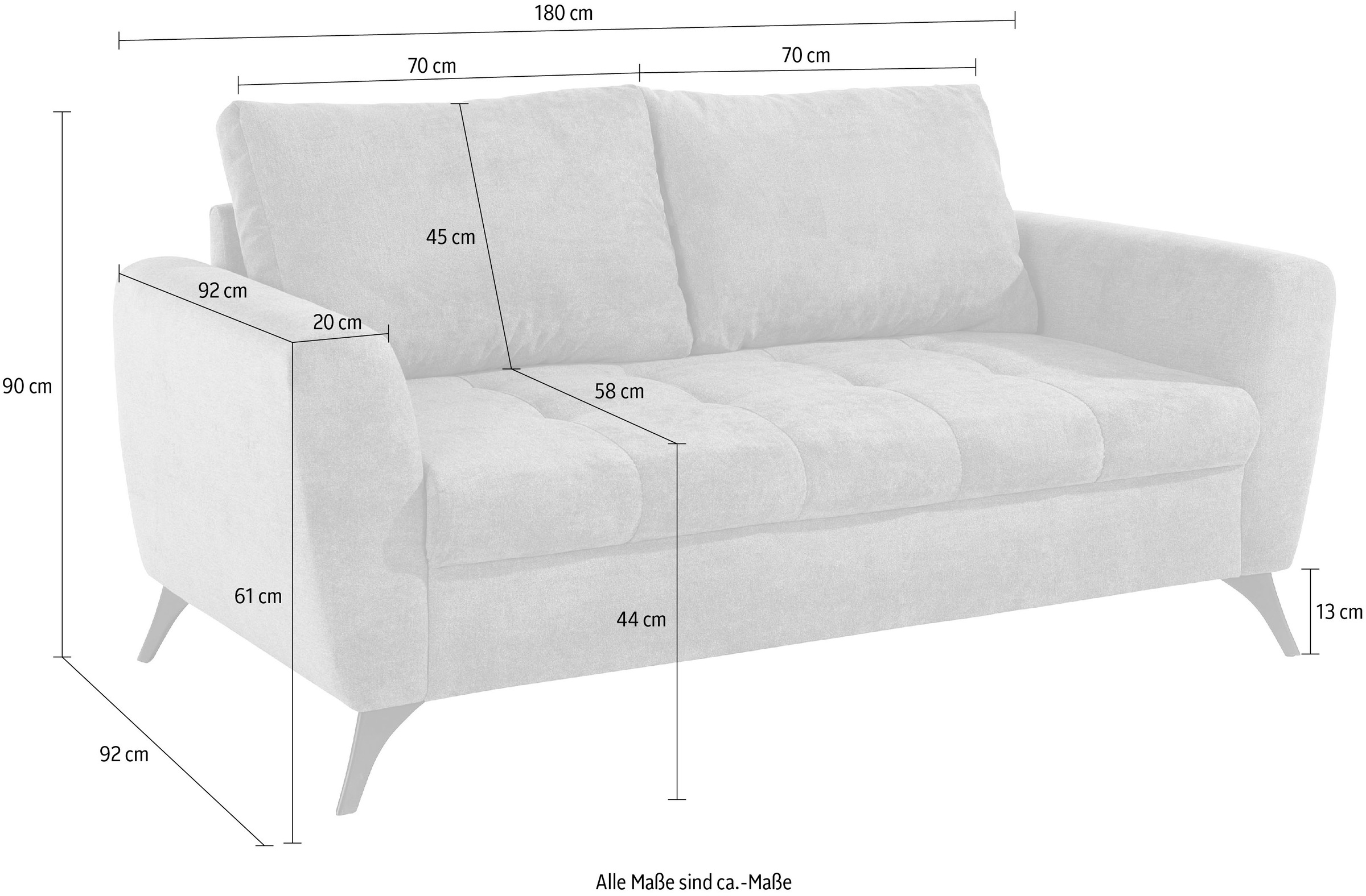 INOSIGN 2,5-Sitzer »Lörby«, auch mit Aqua clean-Bezug, feine Steppung im  Sitzbereich, lose Kissen kaufen | BAUR