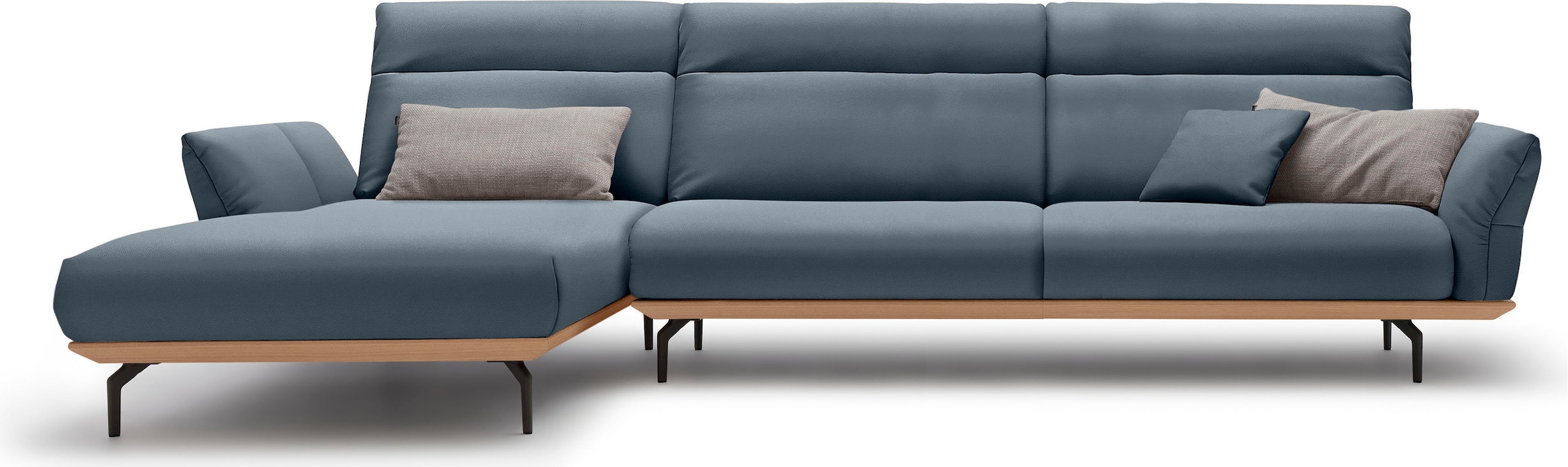 Creation BY ROLF BENZ Ecksofa "CR.460", Sockel in Eiche, Winkelfüße in Umbr günstig online kaufen