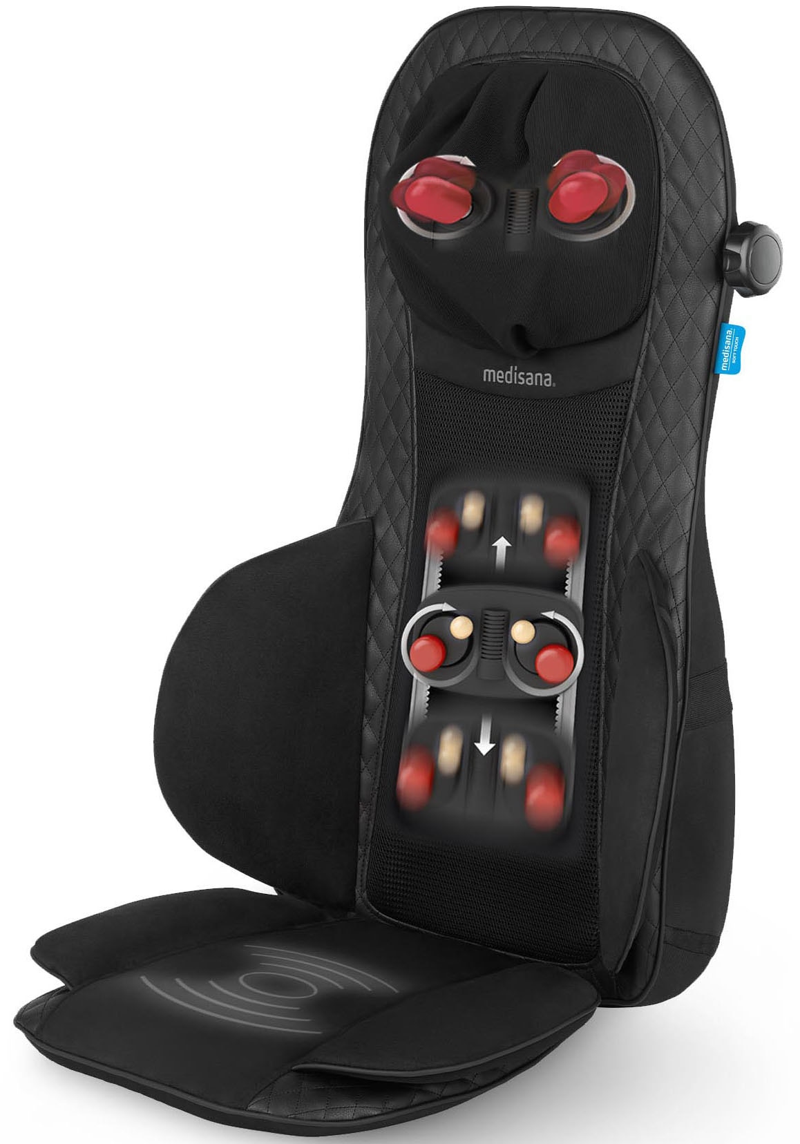 MEDISANA Massagesitzauflage "MCG 820", schwarz, Kunstleder, Kunststoff, Polyester, B:19cm H:43,5cm T:124,5cm, Massagegeräte,