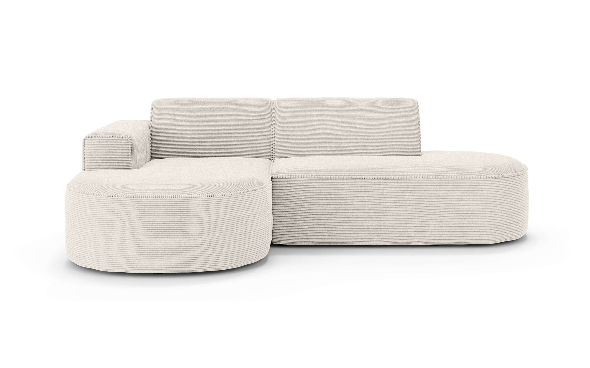 OTTO home Ecksofa »ADELLA XL Design-Sofa mit Recamiere rechts/links, 263/159/76 cm«, L-Form XL mit Wellenunterfederung, runde Form, auch in Cord