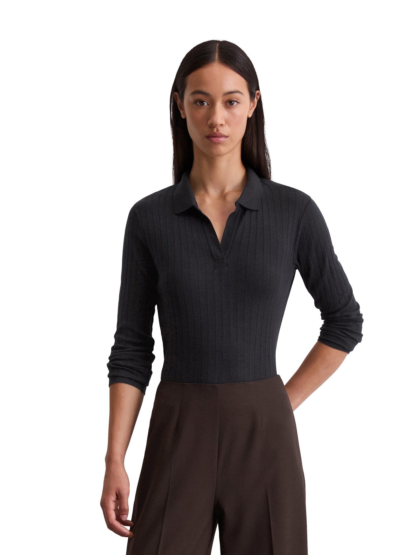 Marc OPolo Langarm-Poloshirt "aus Organic-Cotton-Modal-Mix" günstig online kaufen
