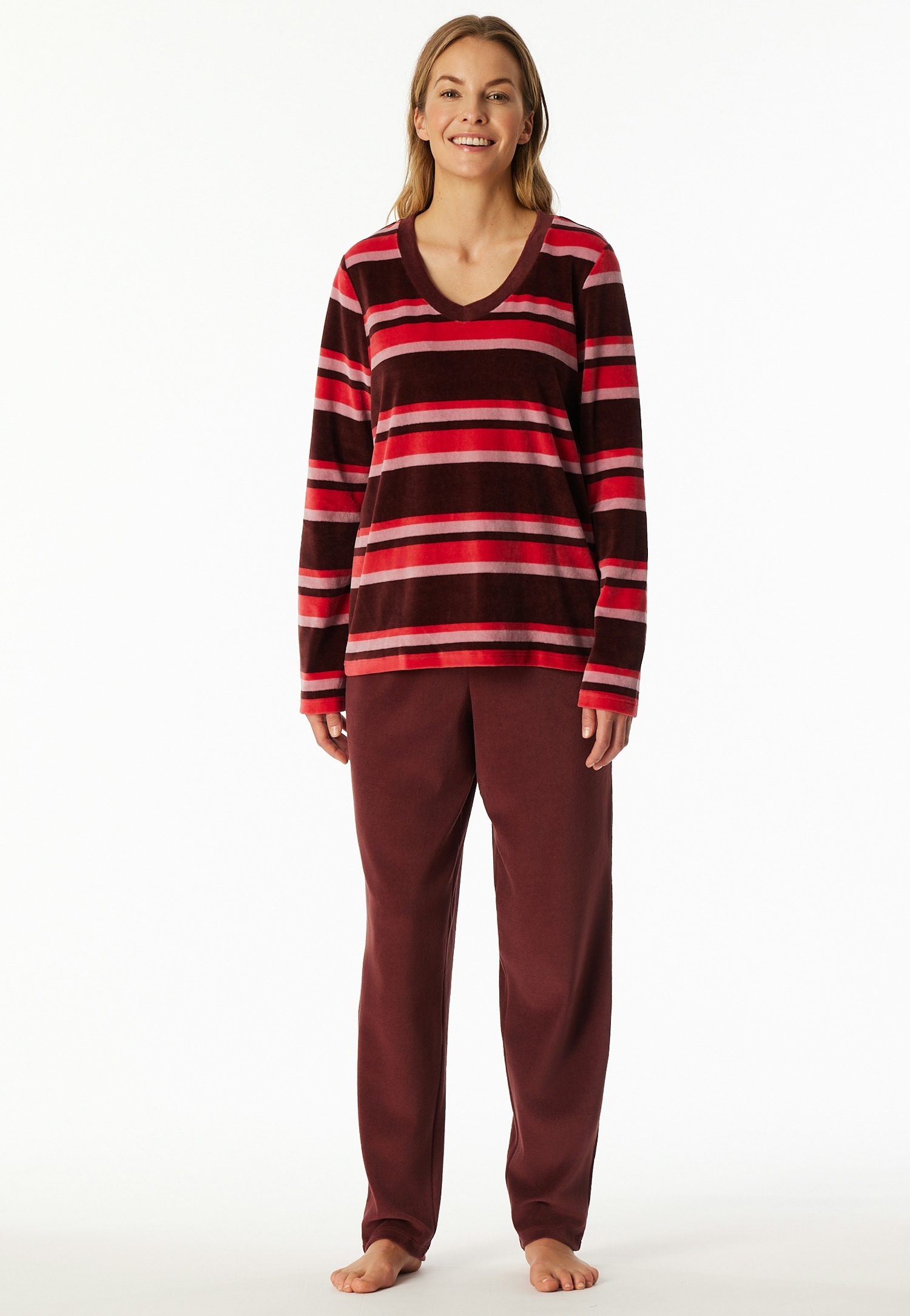 Schiesser Schlafanzug "Comfort Nightwear" 2 tlg. Baumwollmischung, V-Aussch günstig online kaufen