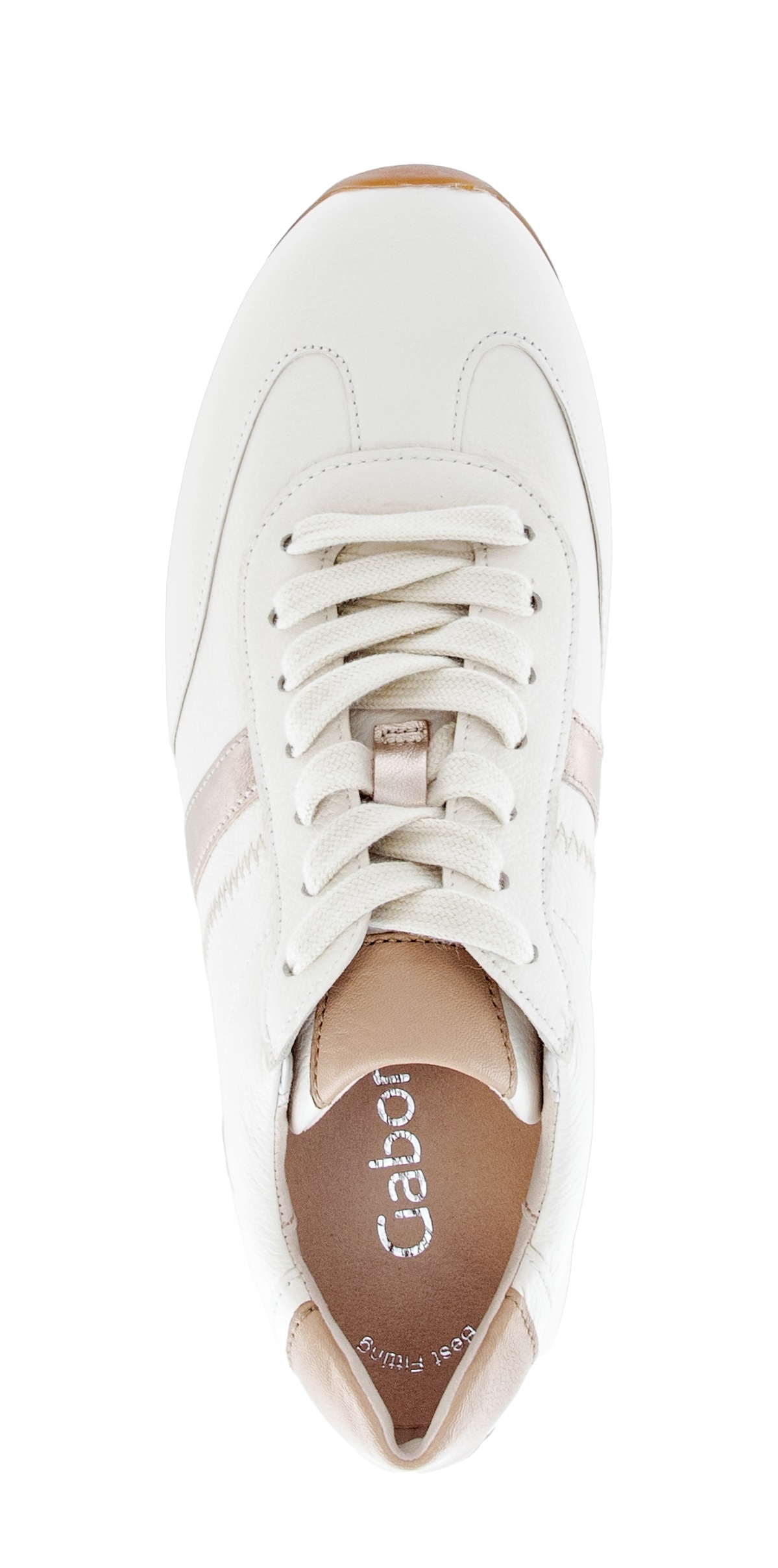 Sneaker GABOR "Gabor Sneaker Leder", Damen, Gr. 41, puder, Leder, Schuhe Sneaker 3