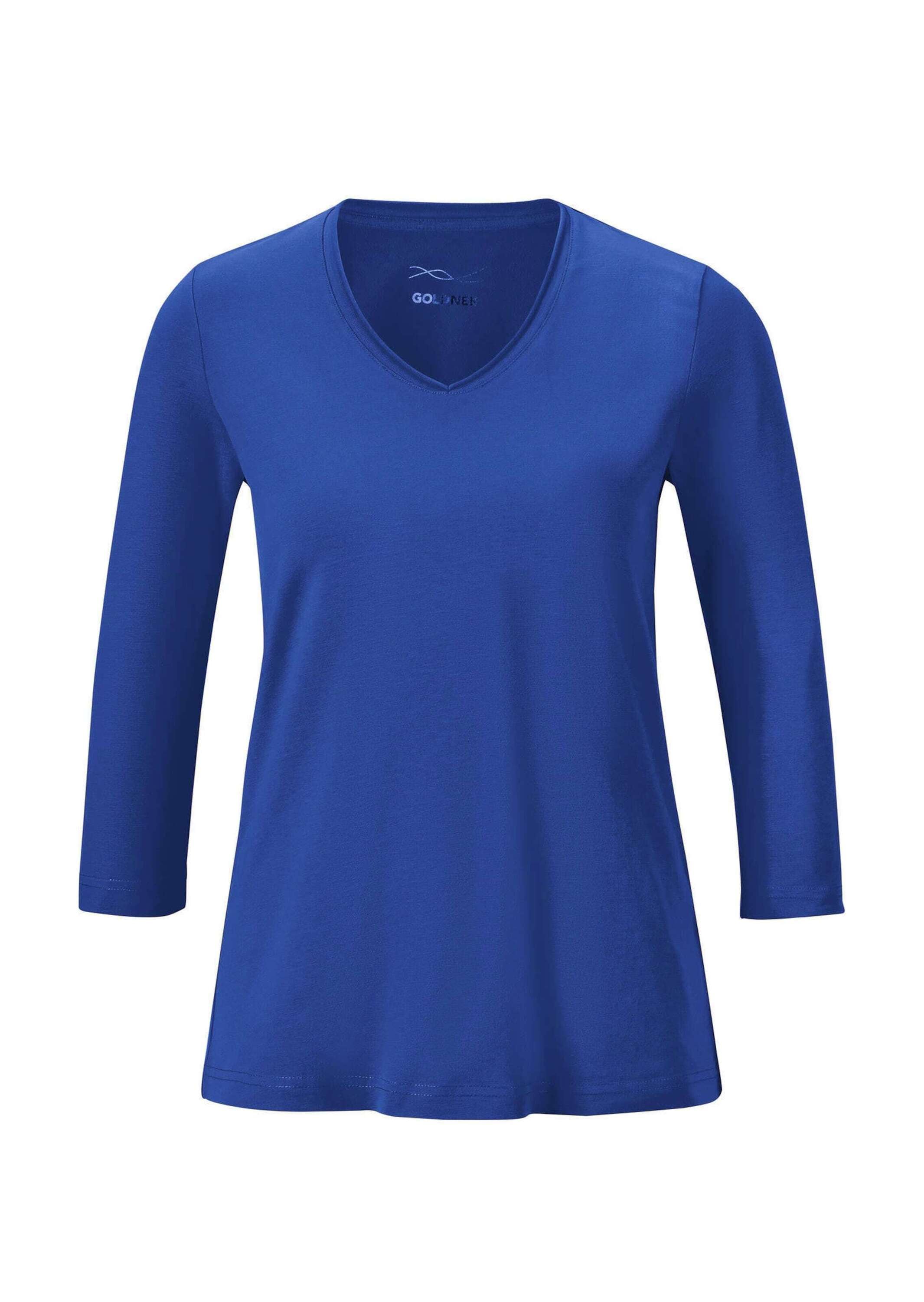 GOLDNER Kurzarmshirt "Kurzgröße Shirt mit V-Ausschnitt" günstig online kaufen