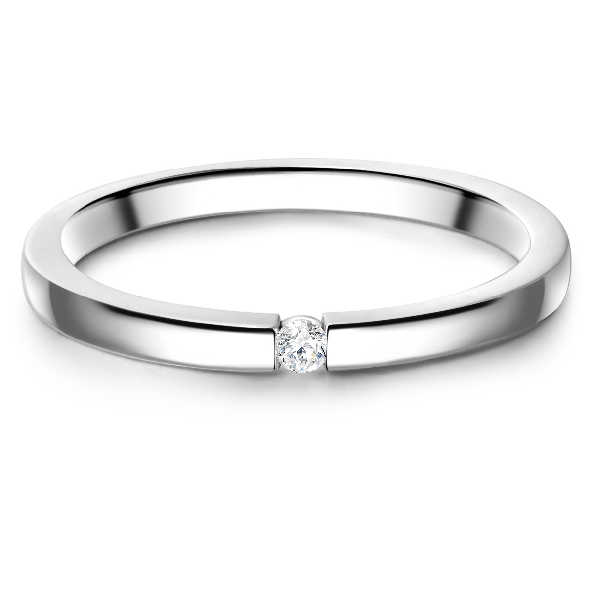 Damen Solitärring "GSM394", 50, Silber 925 (Sterlingsilber)silber, GLANZSTÜCKE MÜNCHEN, Silber 925 (Sterlingsilber), Fingerringe, aus Sterling Silber