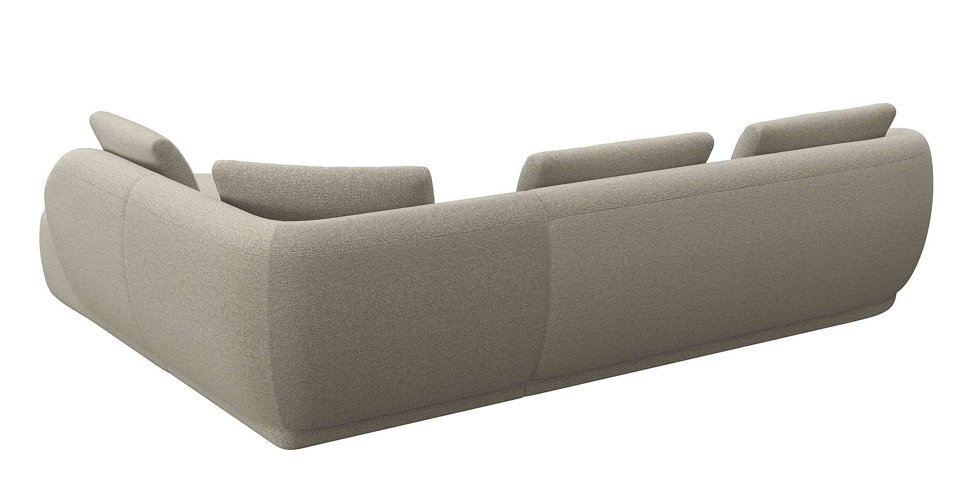 FLEXLUX Ecksofa »Torino, rund, L-Form, Sofa-Ecke mit Ottomane«, Modernes, organisches Sofa-Design, Kaltschaum, Wellenunterfederung