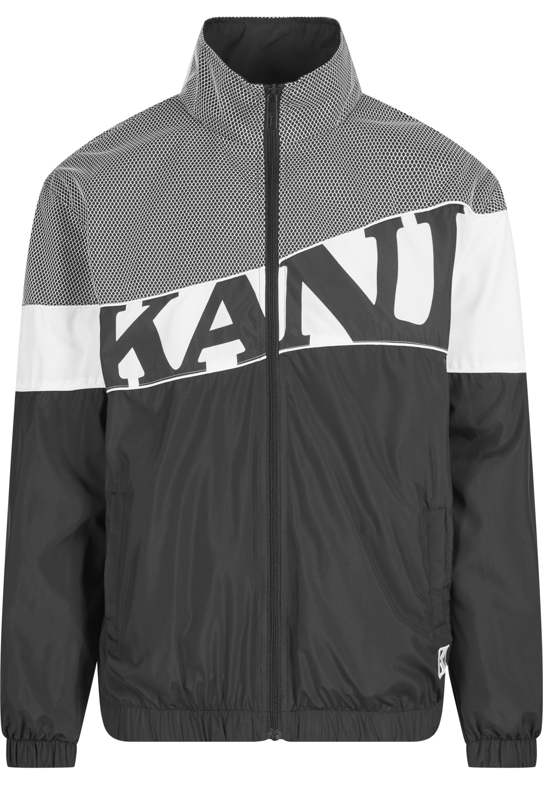 Karl Kani Trainingsjacke "Karl Kani Herren KM242-011-2 Wavy Retro Block Trackjacket" 1 Stk. tlg. ohne Kapuze