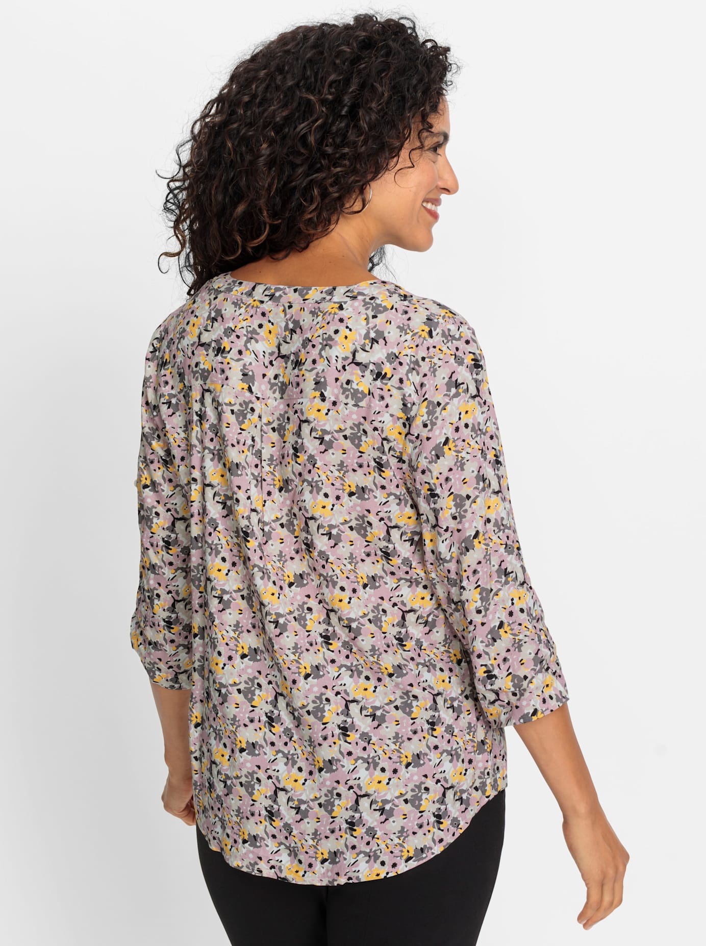 Inspirationen Women Pullover Blouse Pink Floral 44 2