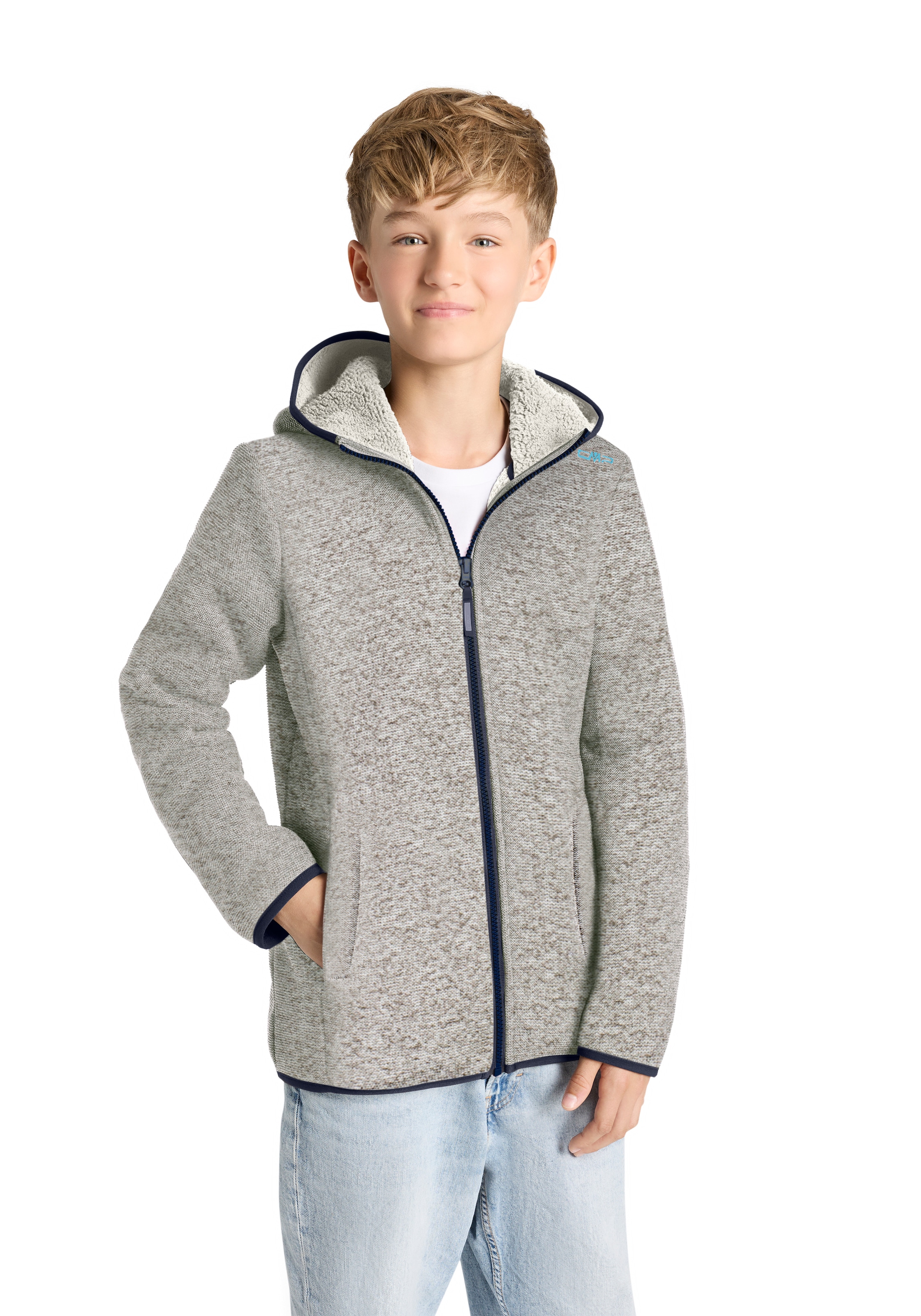 CMP Strickfleecejacke mit fester Kapuze, für Sportmode und Outdoormode