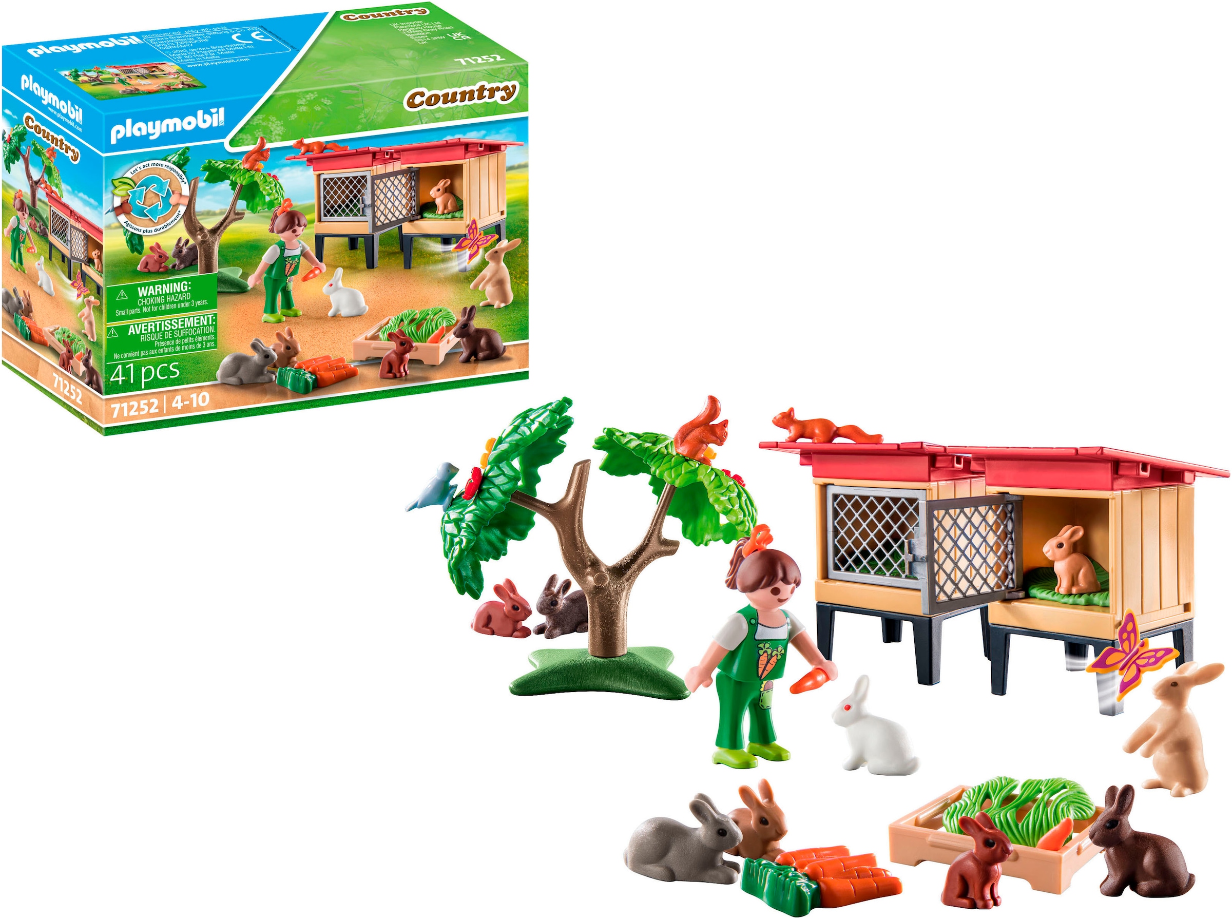 Playmobil® Konstruktions-Spielset »Kaninchenstall (71252), Country« teilweise aus recyceltem Material; Made in Europe