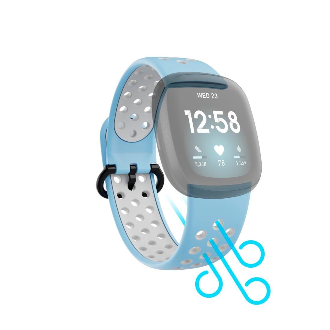 Hama Smartwatch-Armband »Ersatzarmband für Fitbit Versa 3/4/Sense (2) Silikon 22 cm/21 cm«