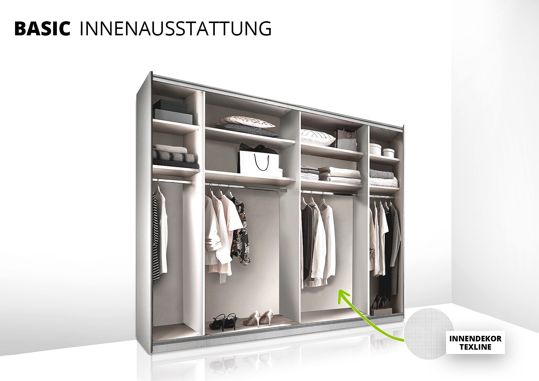 STAUD Schwebetürenschrank »Sonett 100, Made in Germany«, mit vier verschiedenen Ausstattungsvarianten