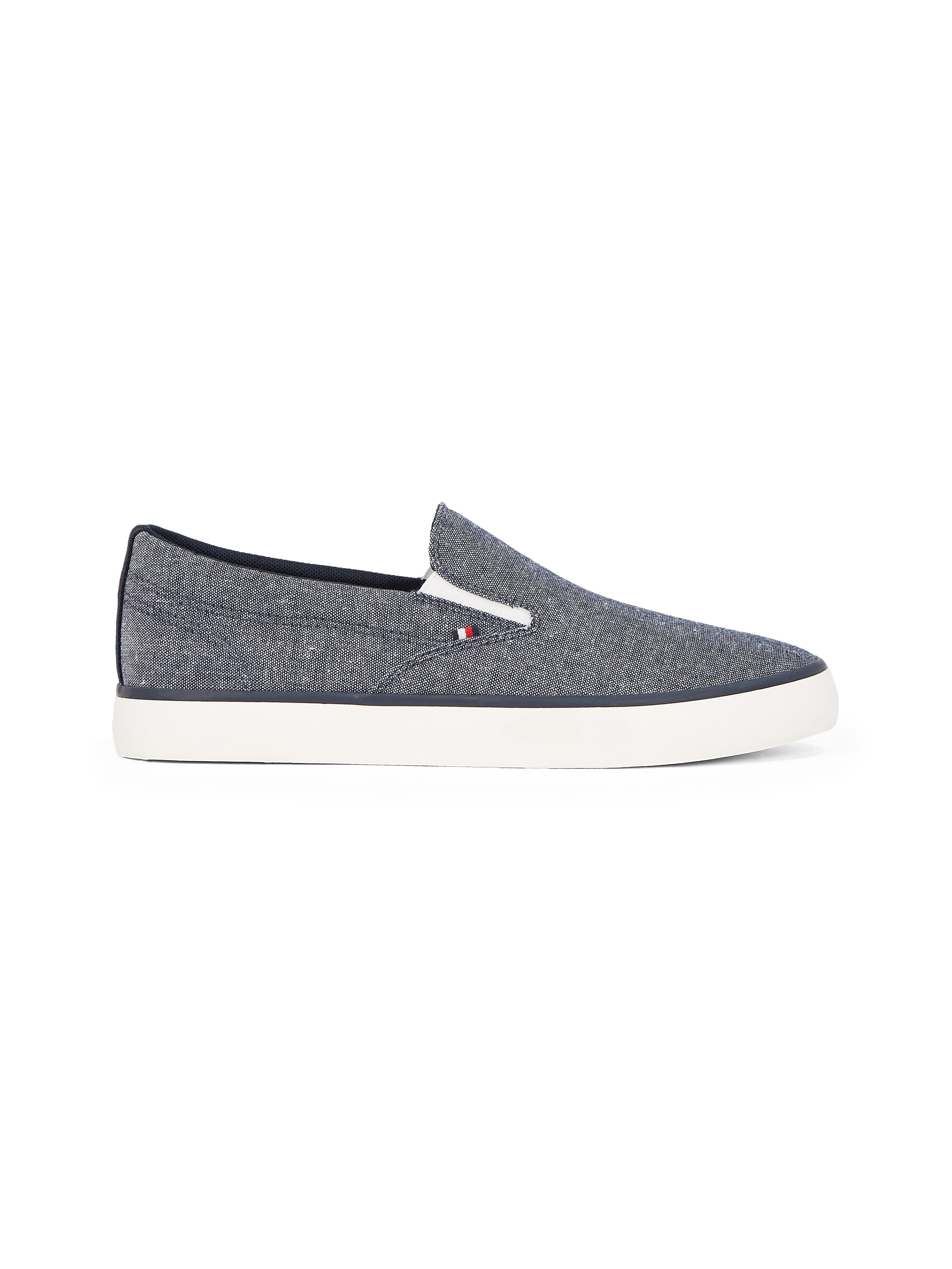 Tommy Hilfiger Slip-On Sneaker »TH HI VULC LOW SLIP ON CH«, Freizeitschuh, Schlupfschuh, Halbschuh mit seitlichen Gummizügen