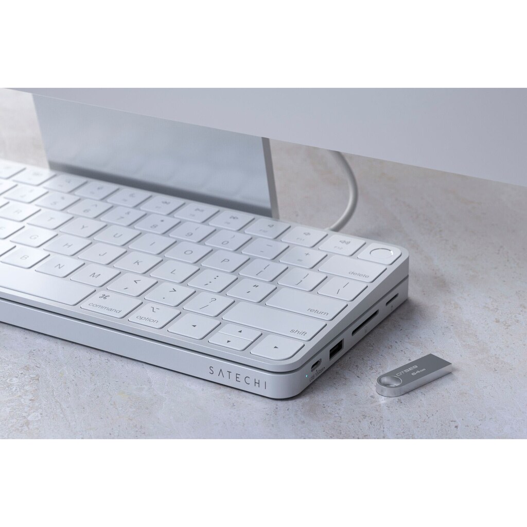 Satechi Computer-Adapter »USB-C Slim Dock for 24" iMac«, USB-C zu USB 2.0-USB Typ A-USB Typ C-MicroSD-Card-SD-Card-SATA, 34 cm