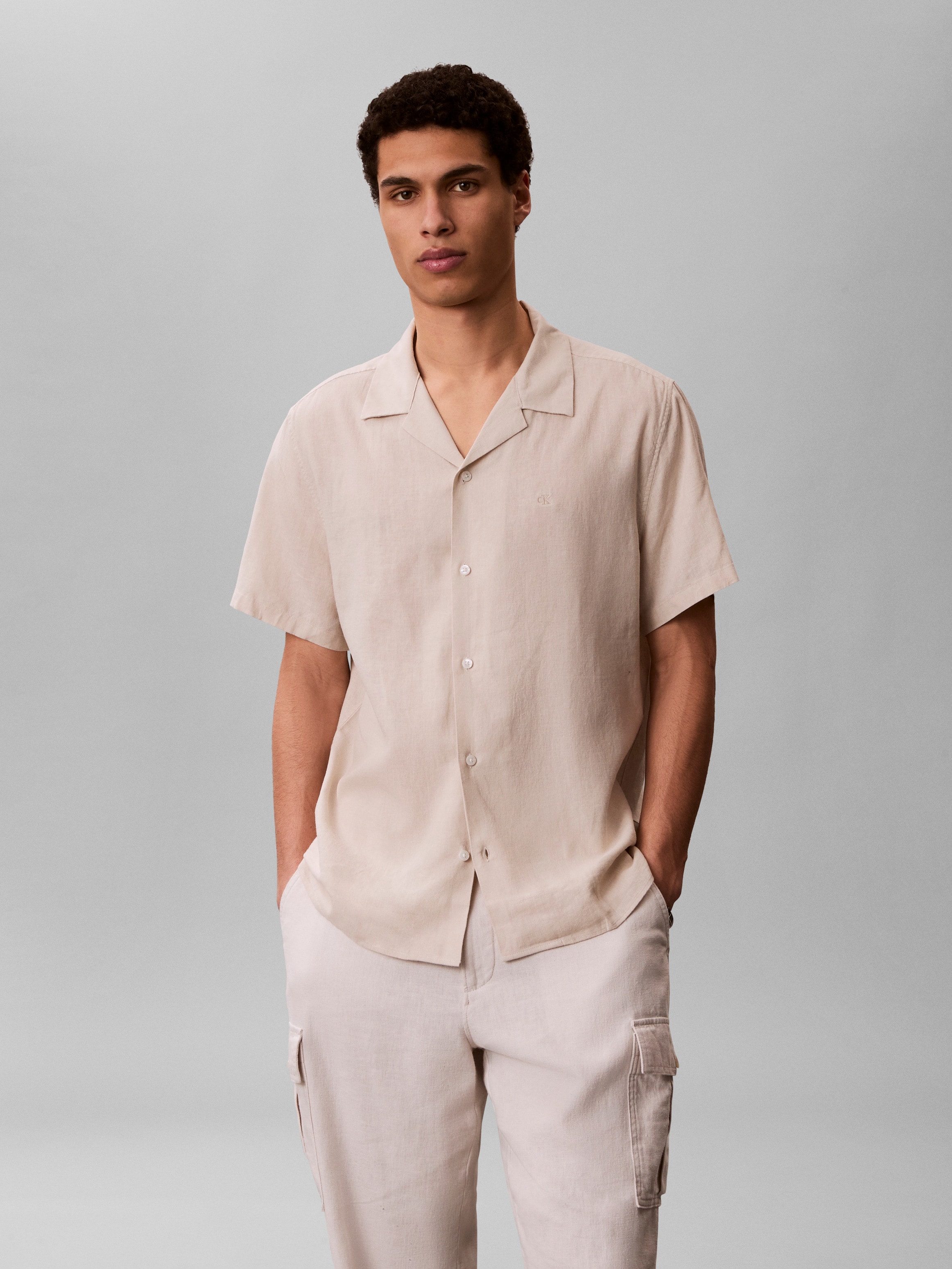 Calvin Klein "LINEN CLASSIC" Regular Fit, Leinen-Viskosemix