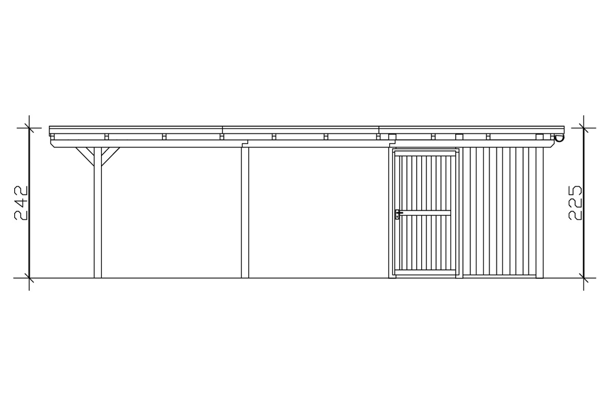 Skanholz Einzelcarport »Emsland«, Leimholz-Nordisches Fichtenholz, 341 cm, weiß