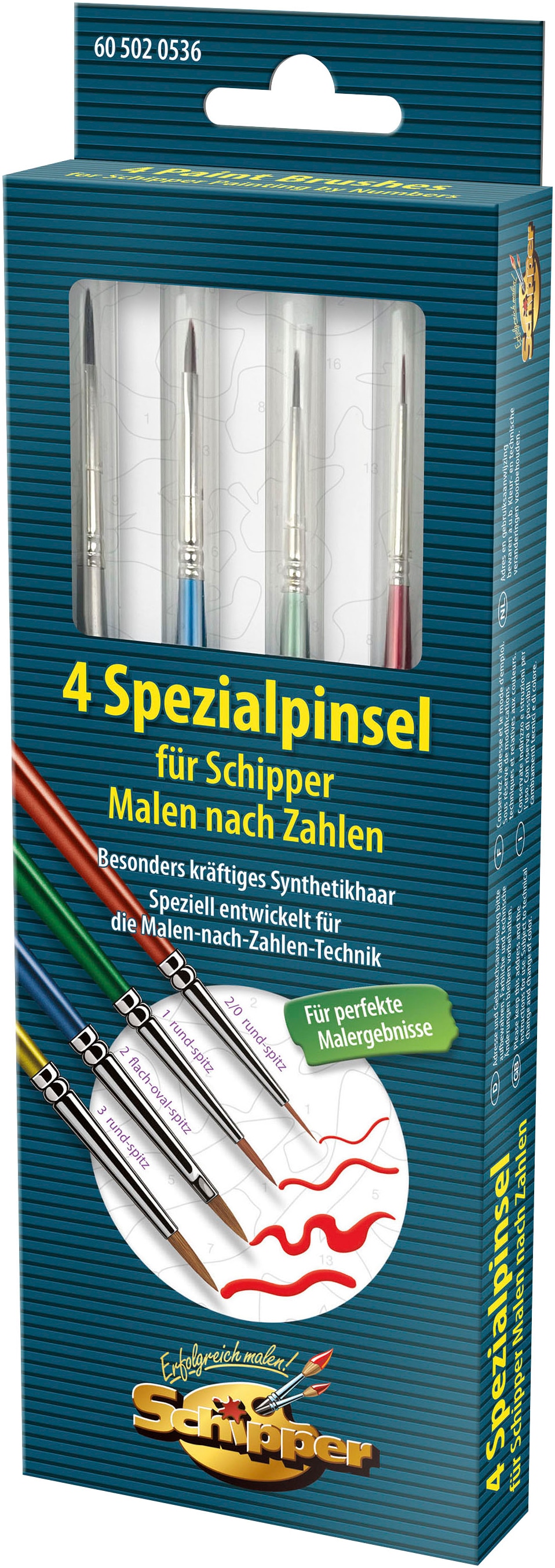 Schipper Kreativset »Malen nach Zahlen, Spezialpinsel«, (Set, 4 tlg.), Made in Germany