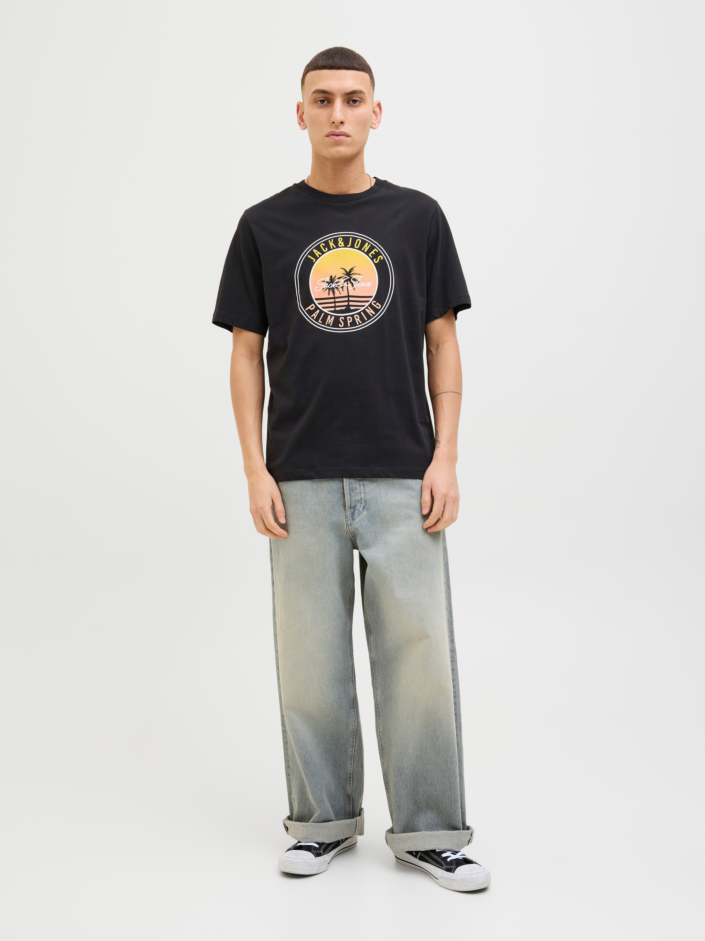 Jack & Jones Rundhalsshirt »JJPALM TEE SS CREW NECK LN«