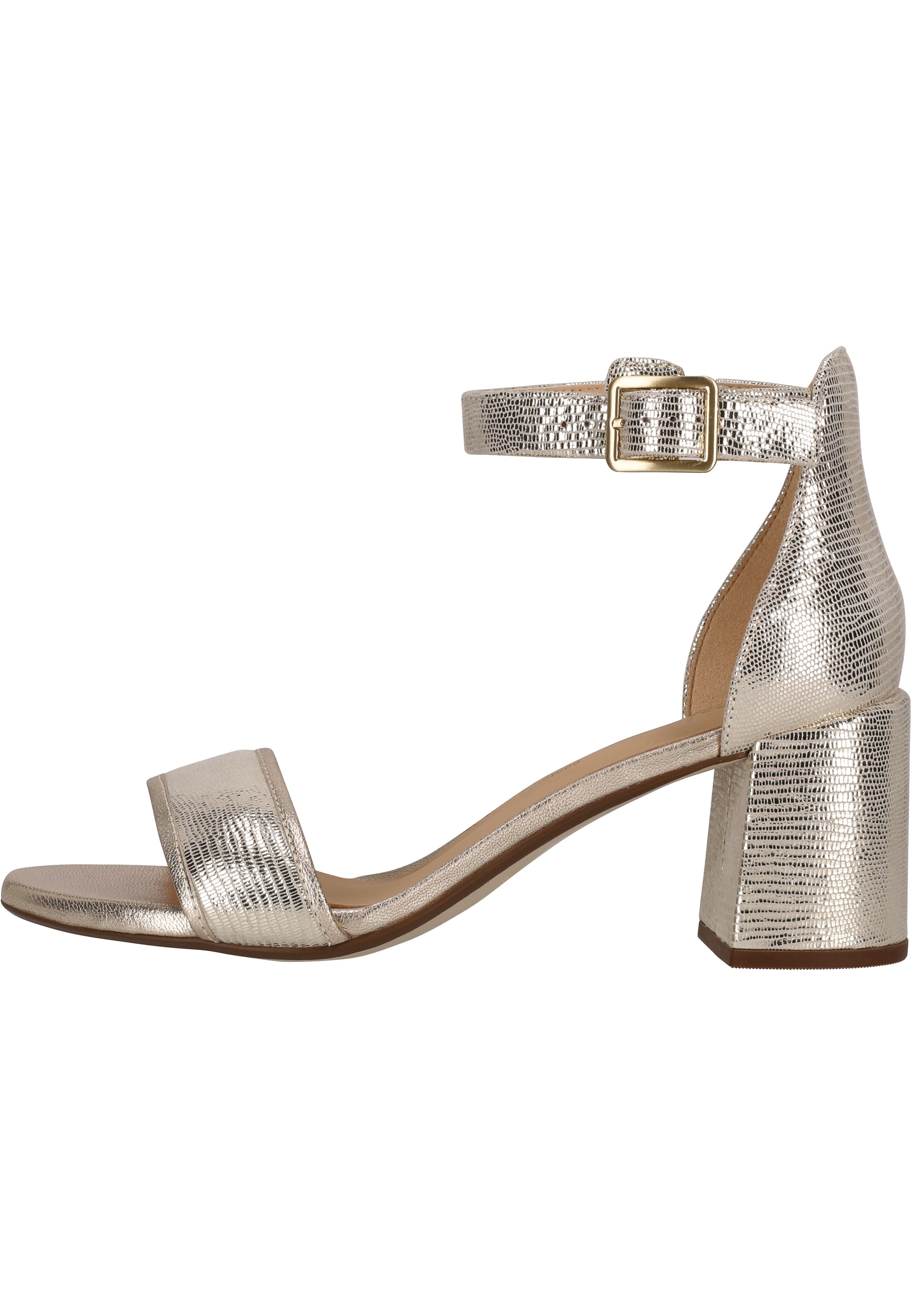 Clarks Sandale »Ezoria Mae«, mit Metallic-Look und hohem Komfort
