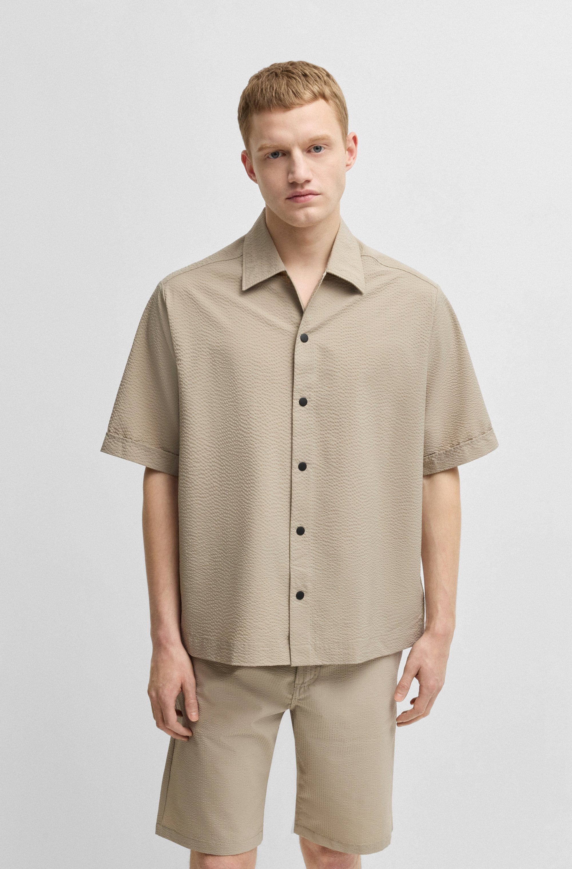 BOSS ORANGE Kurzarmhemd "Lapoully" mit leichter Struktur günstig online kaufen