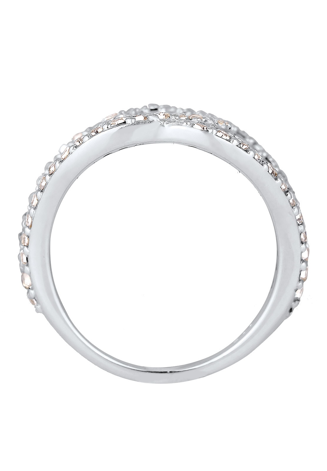 Elli Fingerring »Love Knots Kristalle 925 Silber«