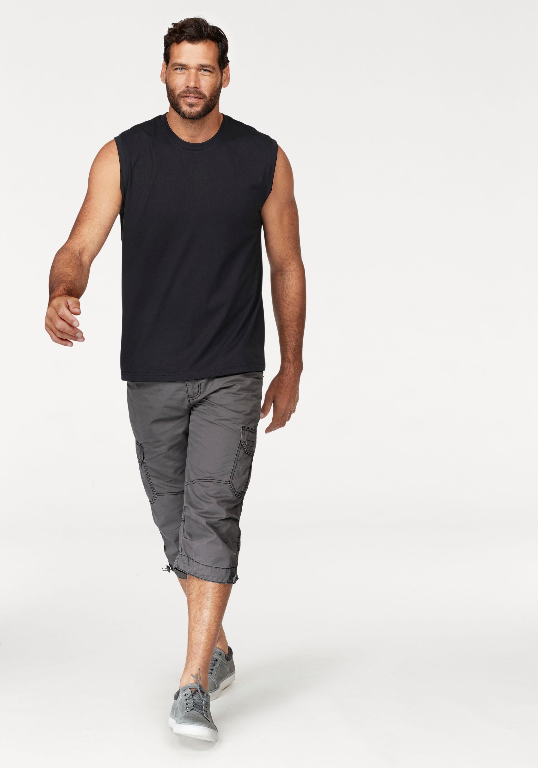 Man's World Muscleshirt, (2er-Pack), ärmellos, bedruckt, Rundhalsausschnitt, aus 100% Baumwolle