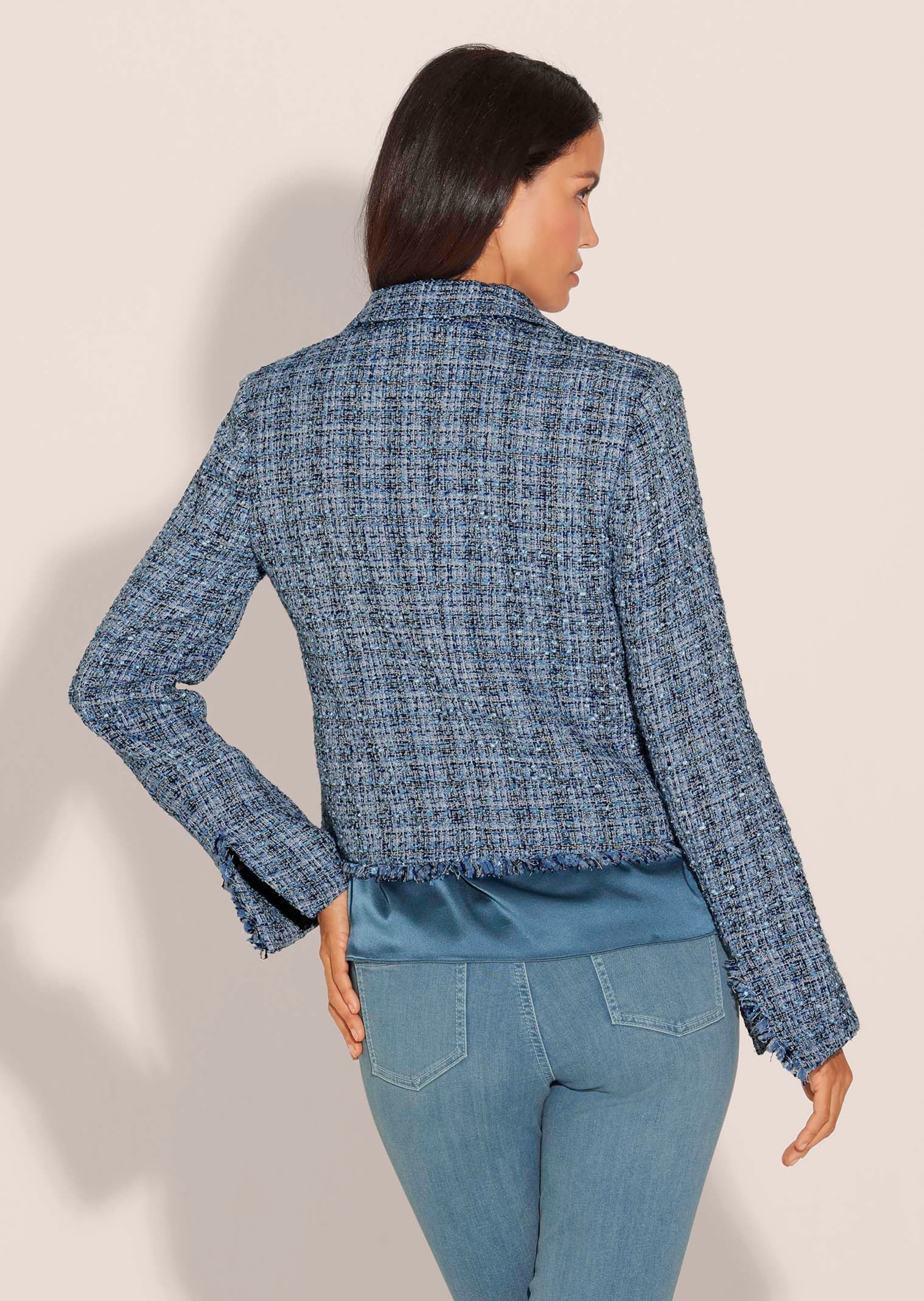 Madeleine Tweed Blazer Blue Multicolor 38 3