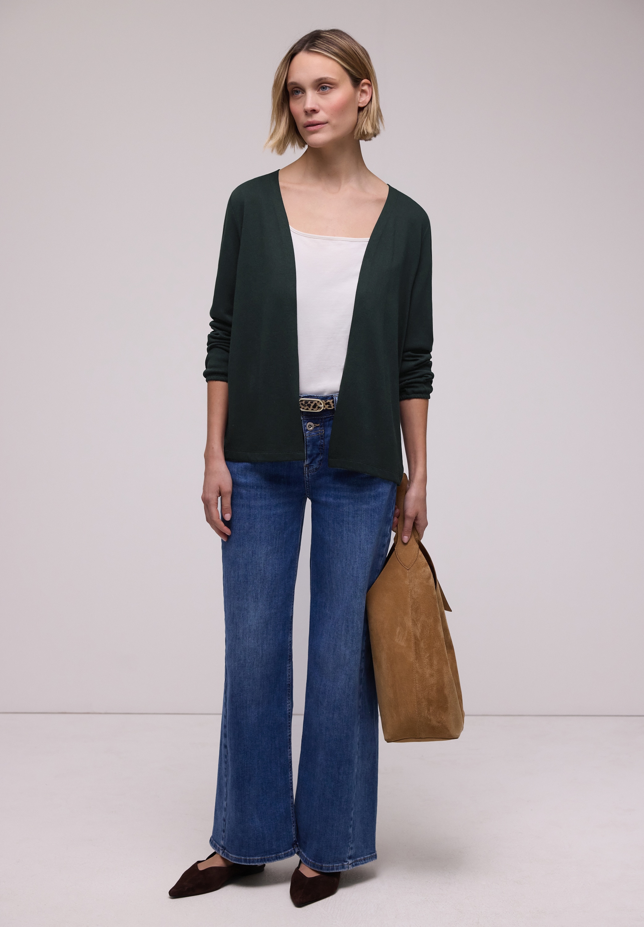 STREET ONE Cardigan bestehend aus einem Materialmix