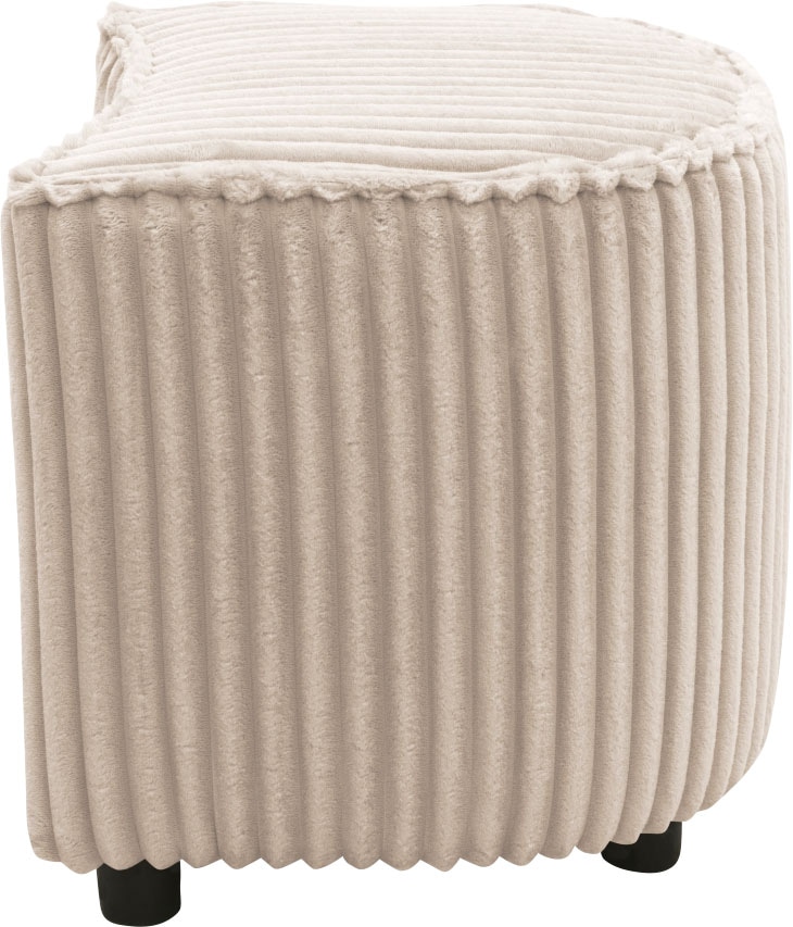 INOSIGN Polsterhocker »AMECA, Hocker, Fußhocker 52 x 47 x 46 cm (BxTxH)«, (1 St.), mit Mega-Cordstoff, sichelförmig