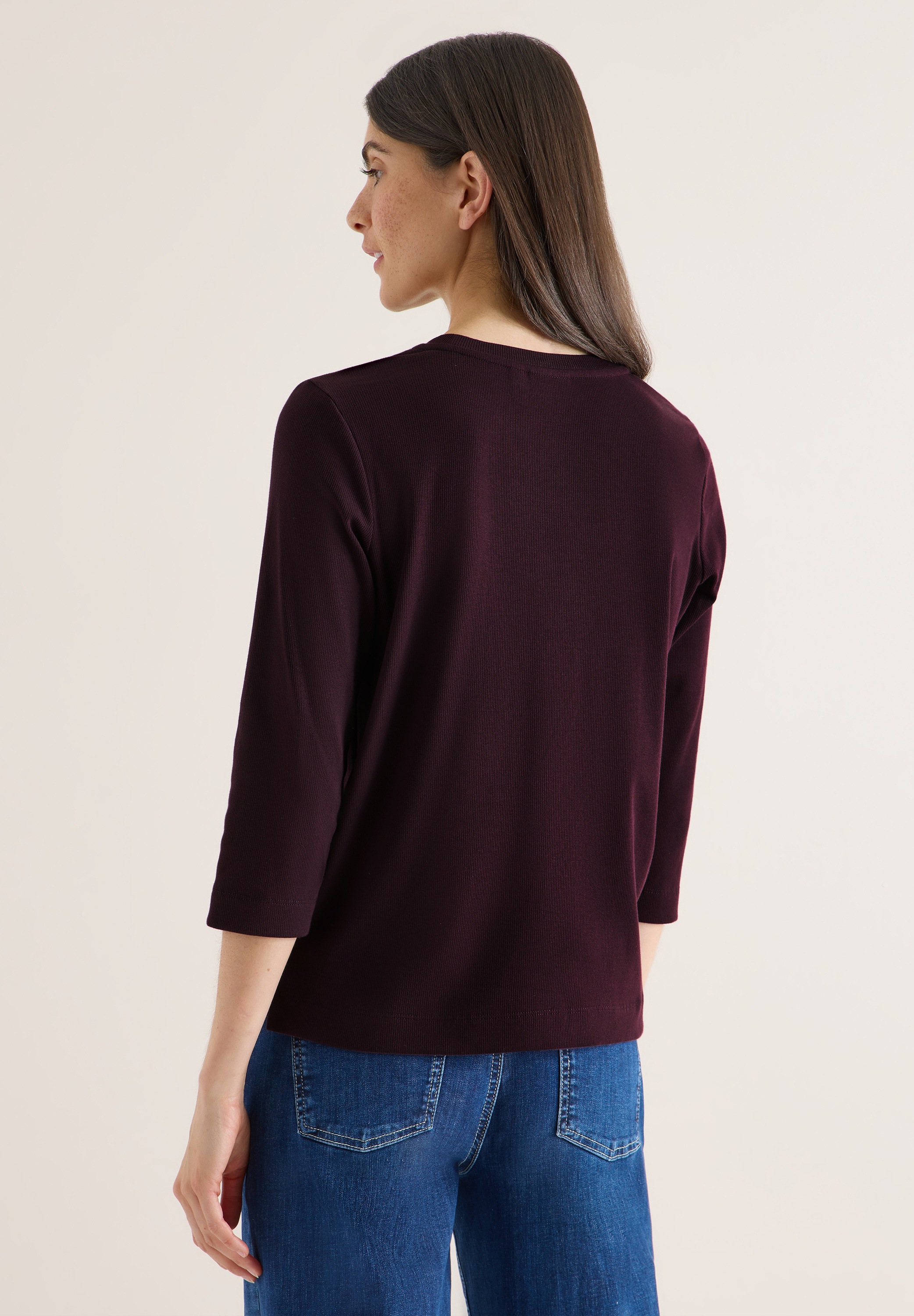 Cecil Rundhalsshirt aus Baumwolle mit Stretchante günstig online kaufen