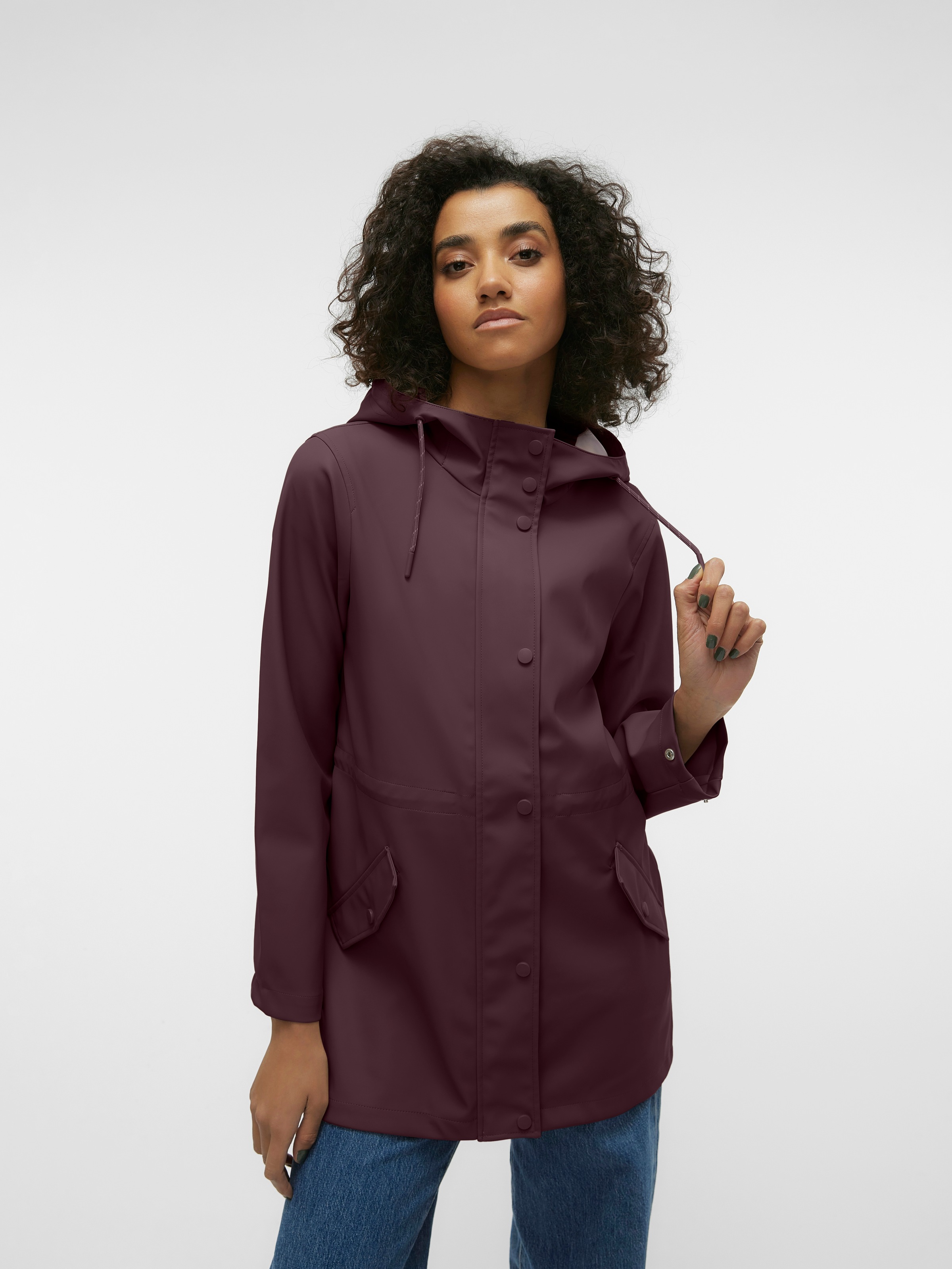 Thumbnail - Vero Moda Regenjacke "VMMALOU COATED JACKET" mit Kapuze Lederimitat