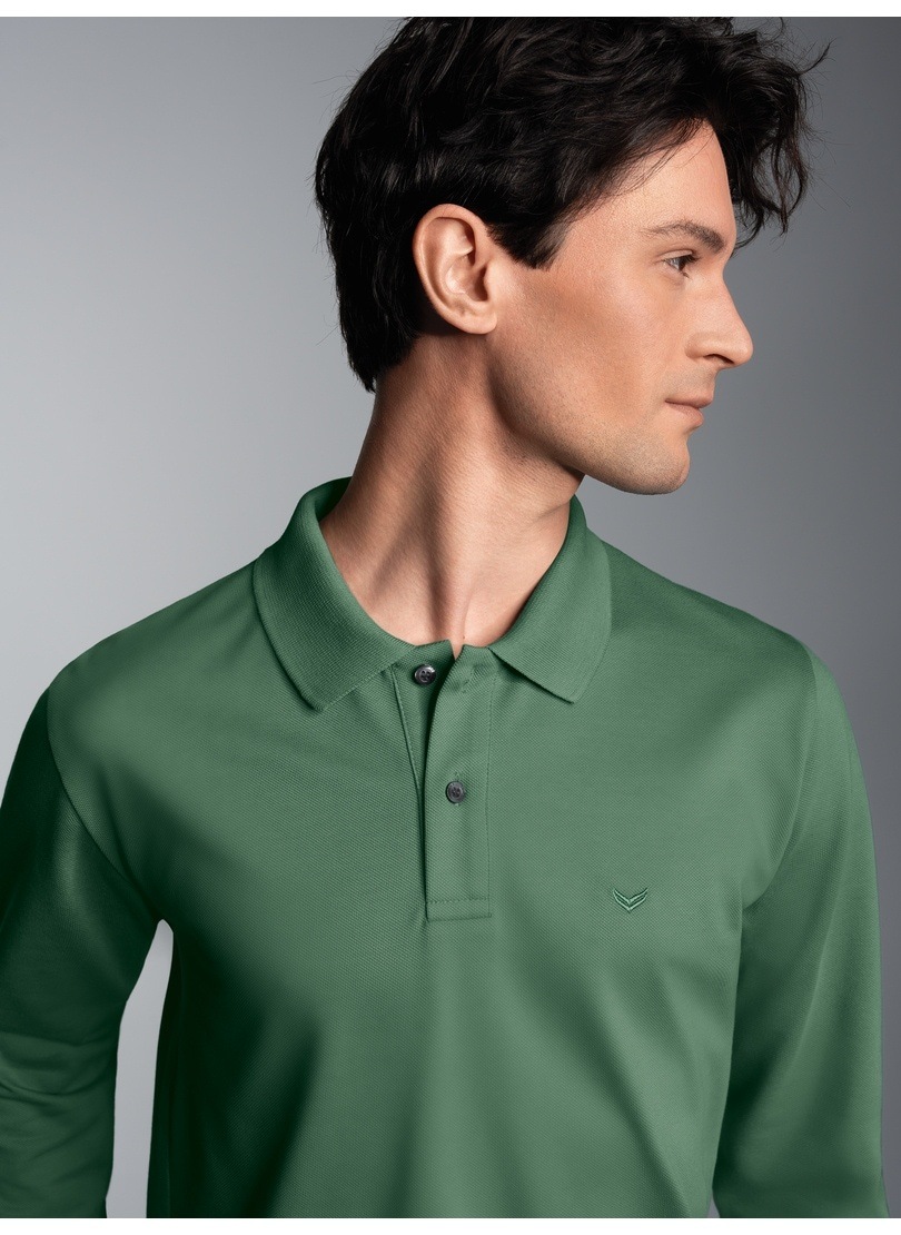Trigema Poloshirt »TRIGEMA Langarm Poloshirt mit Armbündchen«, (1 tlg.)