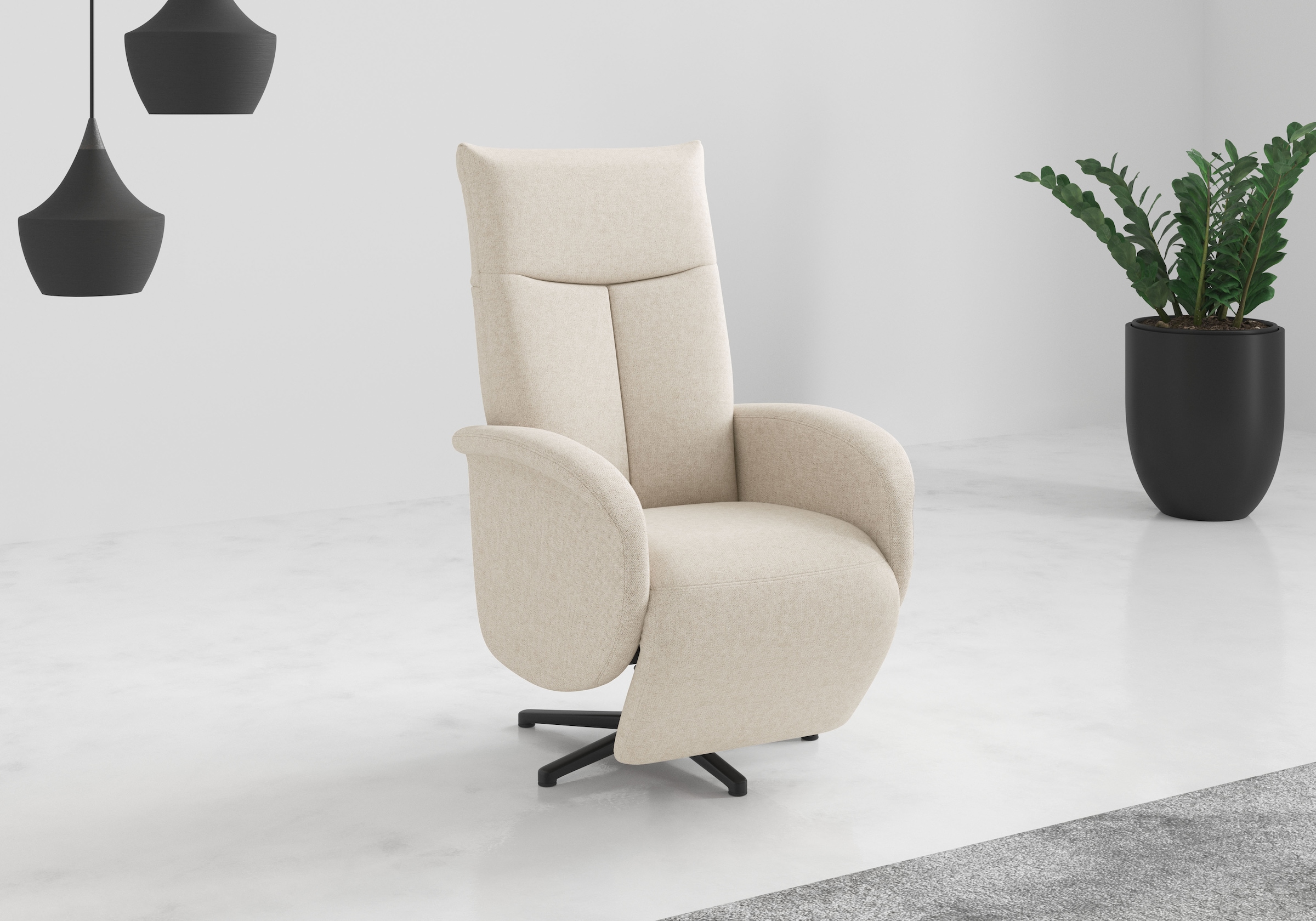 sit&more "Juma, inkl. Drehfunktion & Kopfteilverstellung" Ergonomie S, elektr. Fußstütze&Rückenlehne,mit Akku