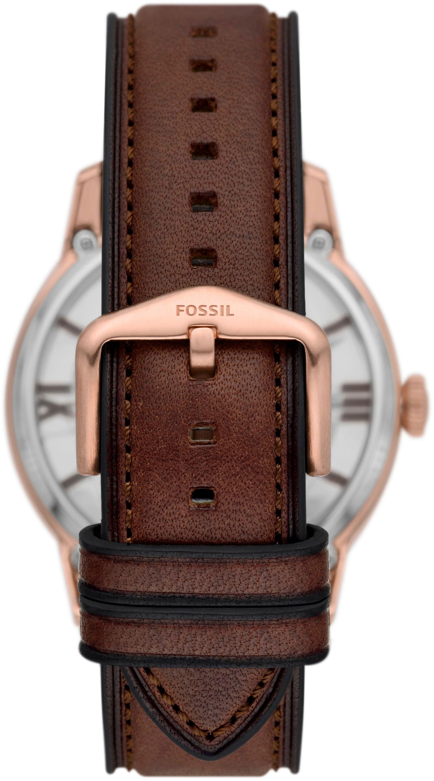 Fossil Automatikuhr »TOWNSMAN Automatic«, Armbanduhr, Herrenuhr, mechanische Uhr, Lederarmband