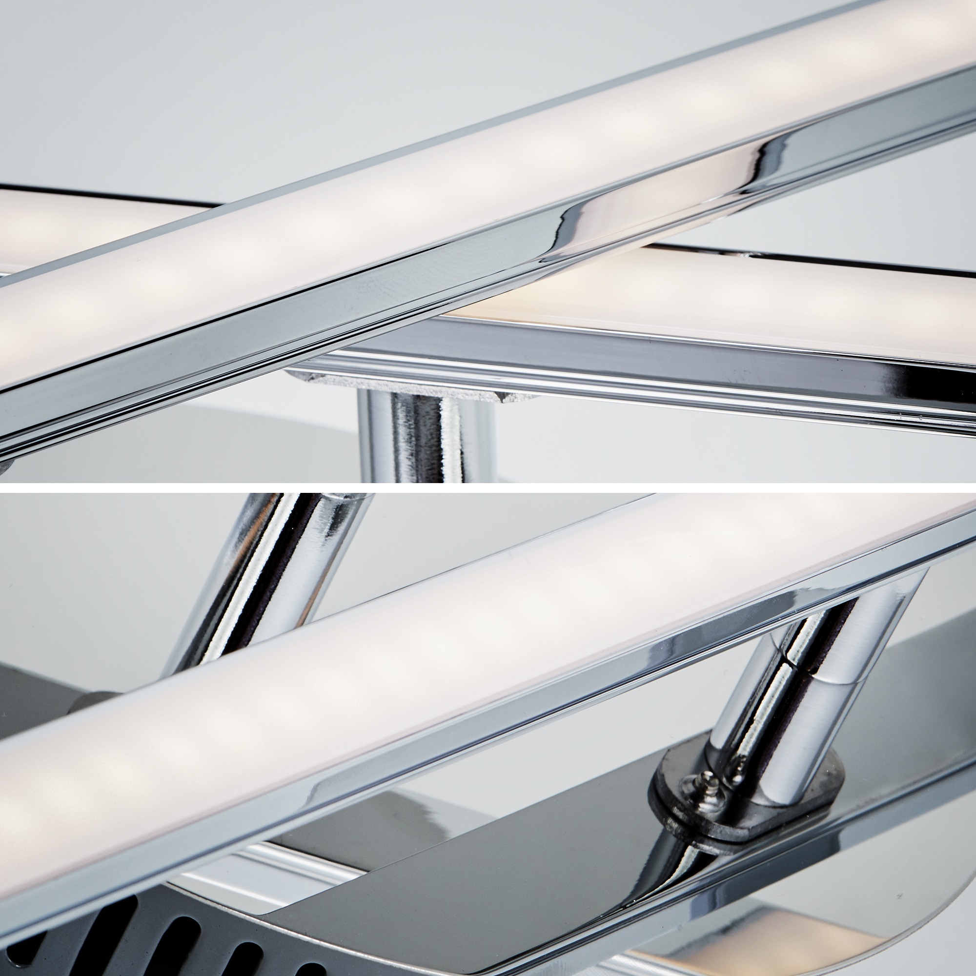 B.K.Licht LED Deckenleuchte, 1 flammig, Leuchtmittel LED-Board | LED fest integriert, LED Design Decken-Lampe modern Wohnzimmer chrom inkl. 12,5W 1150lm