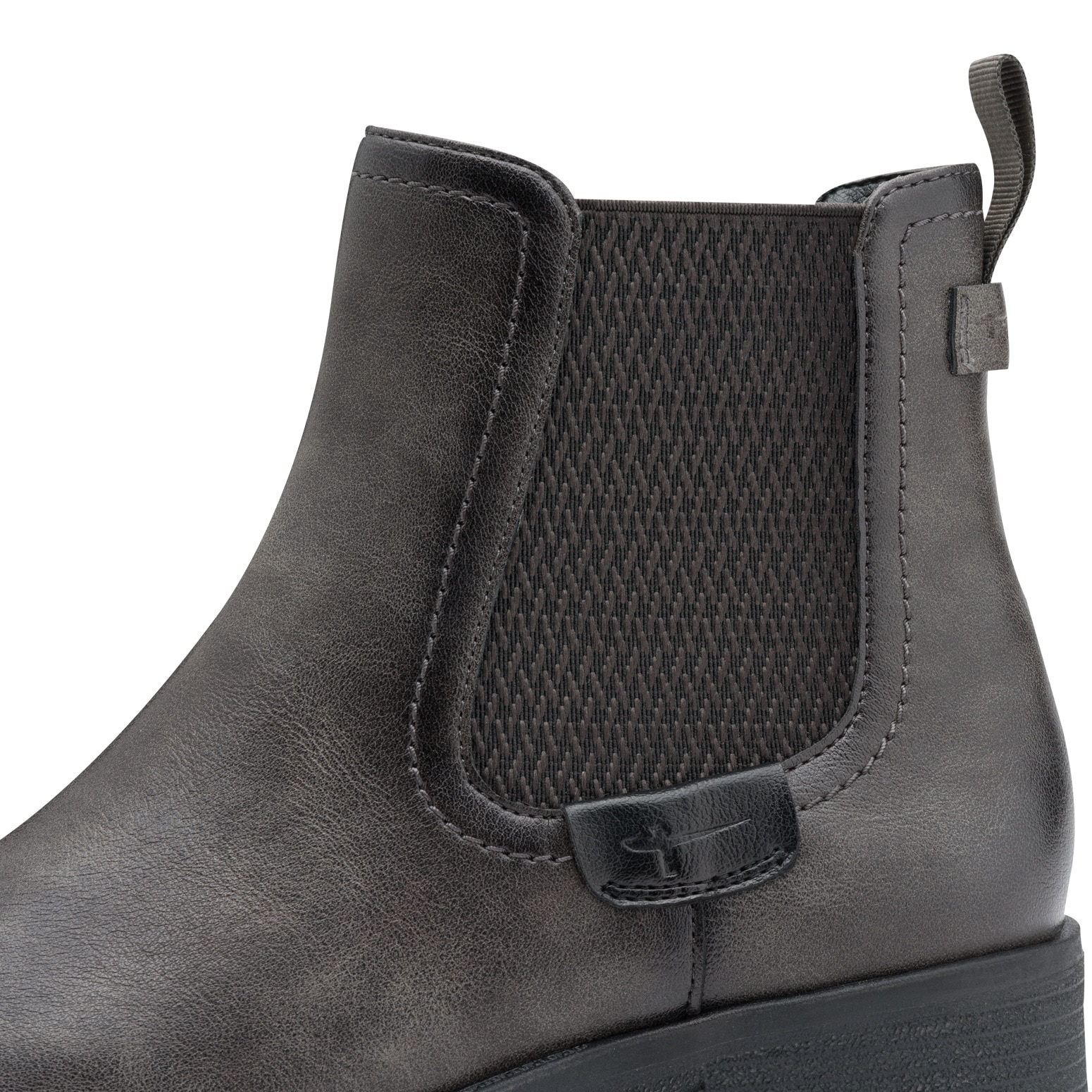 Tamaris Chelseaboots, Blockabsatz, Stiefelette, Schlupfschuh im Used Look