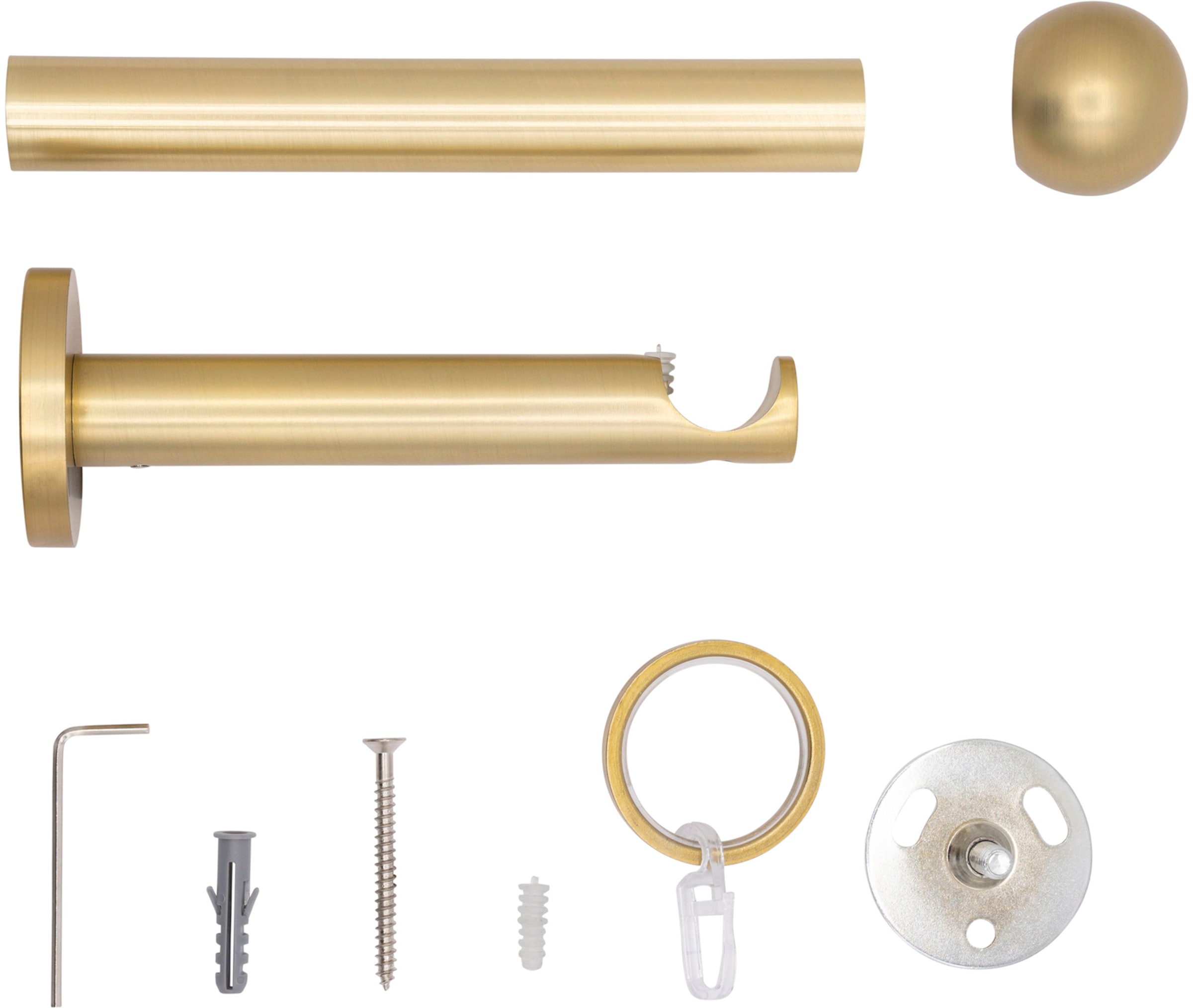 mydeco Gardinenstange »20mm Ball Wandträger 12 cm«, 1 läufig-läufig, Fixmaß