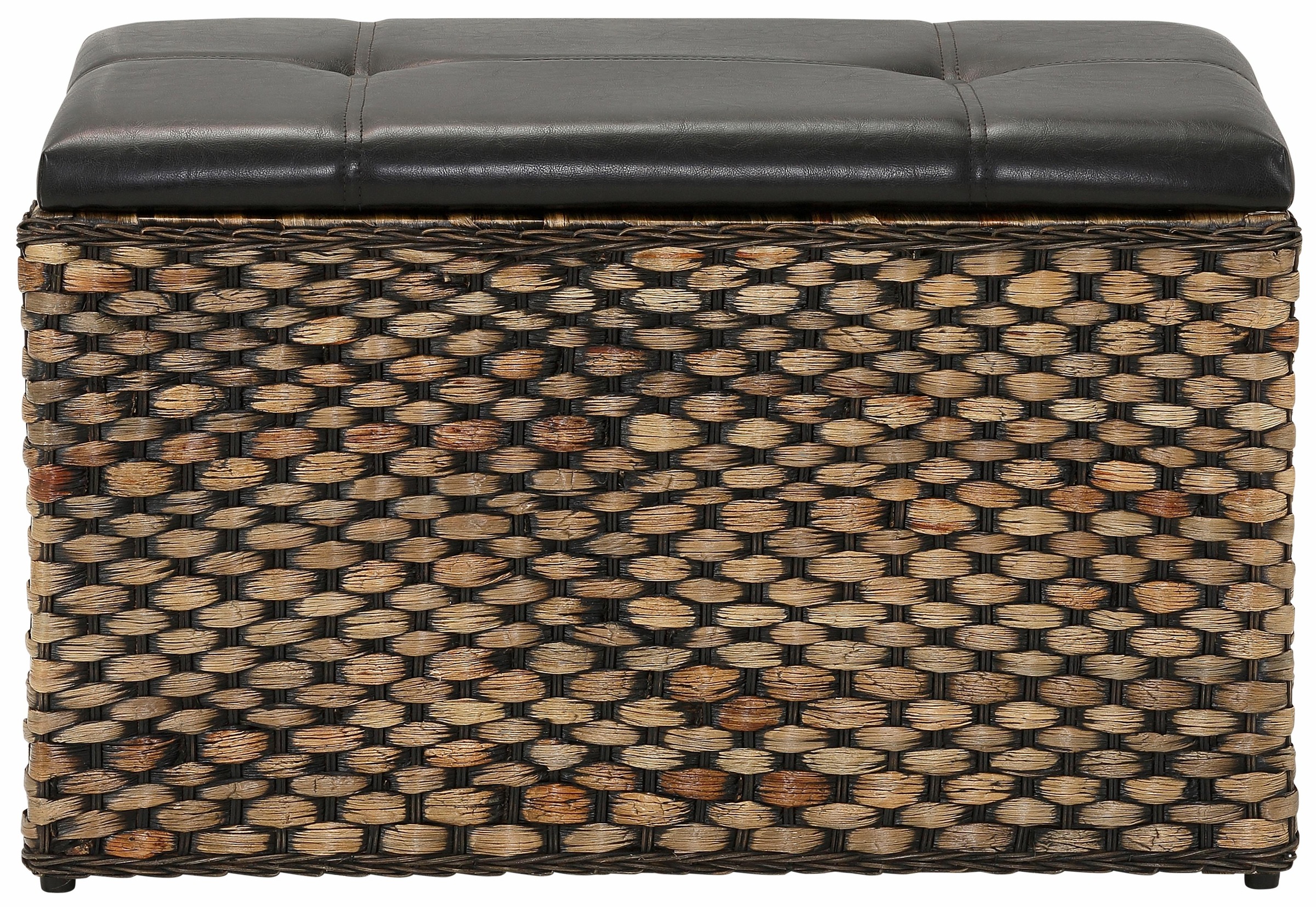 Home affaire Sitztruhe »Wittfield«, aus geflochtenem Rattan, mit Stoffeinsatz im Innenfach, Breite 75 cm